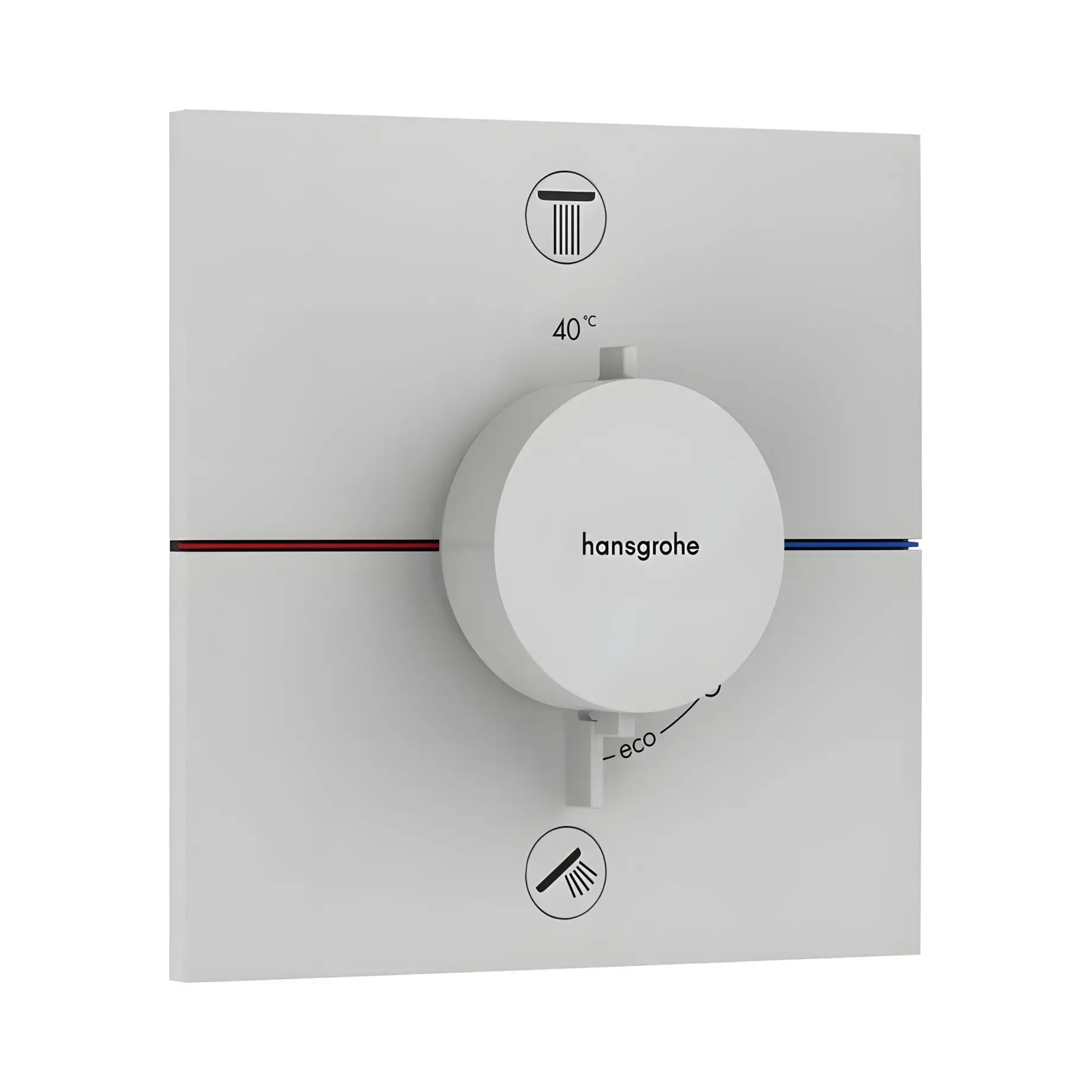 Термостат для ванни та душу ShowerSelect Comfort E Hansgrohe 15572700 White Matt — вид на білому тлі