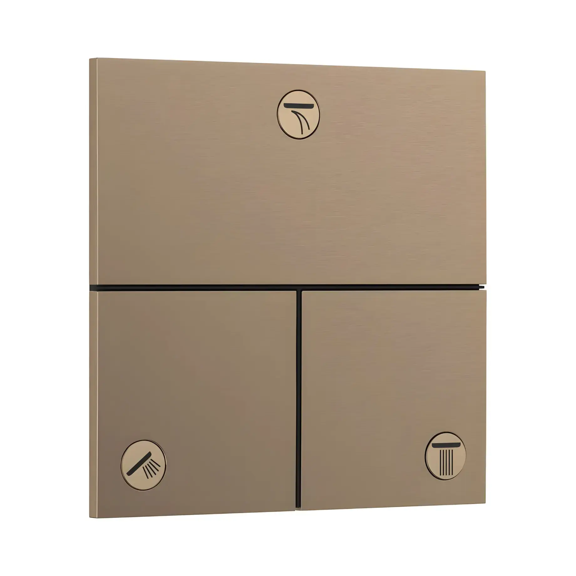 Клапан для ванни та душу ShowerSelect Comfort E Hansgrohe 15573140 Brushed Bronze — вид на білому тлі