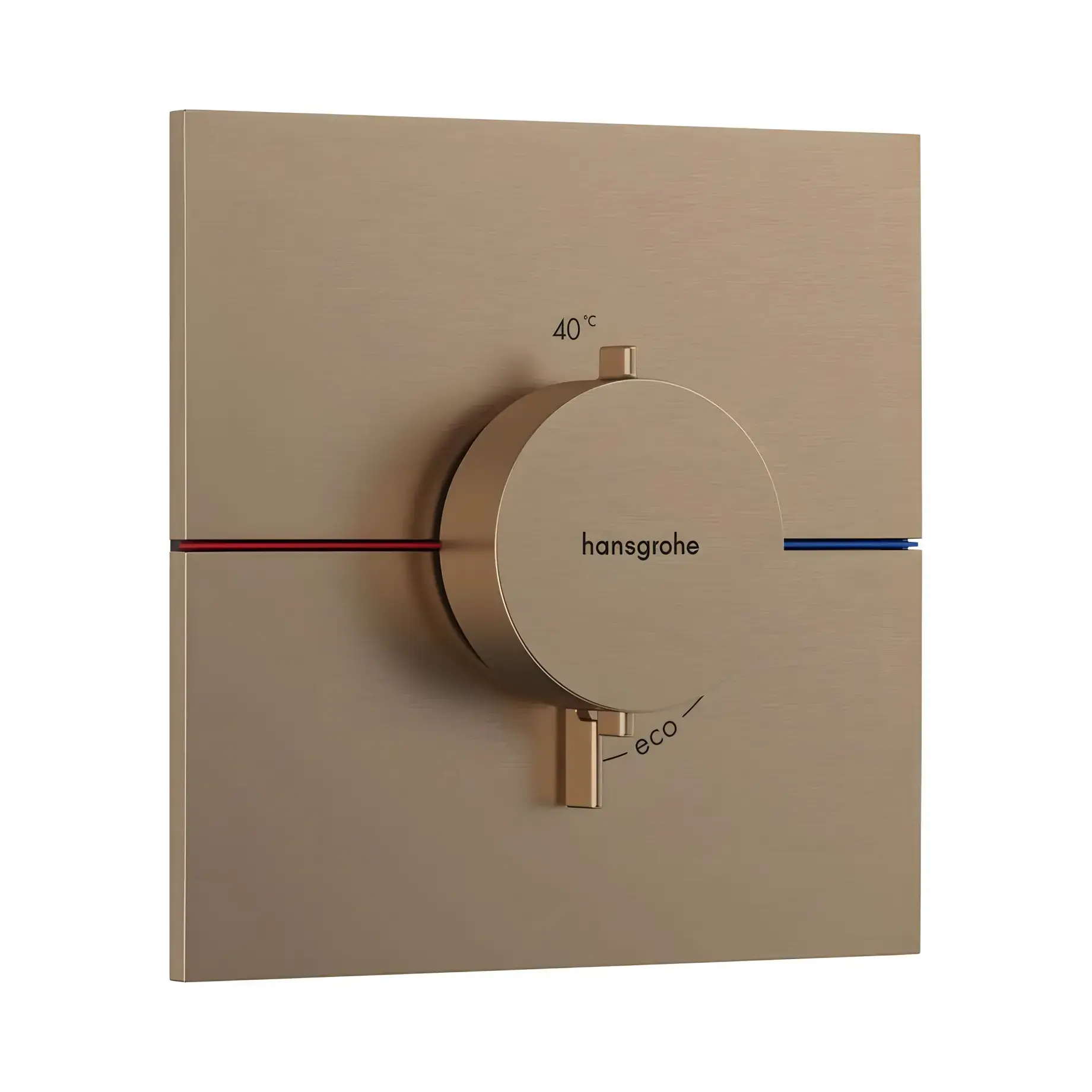 Термостат для ванни та душу ShowerSelect Comfort E Hansgrohe 15574140 Brushed Bronze — вид на білому тлі