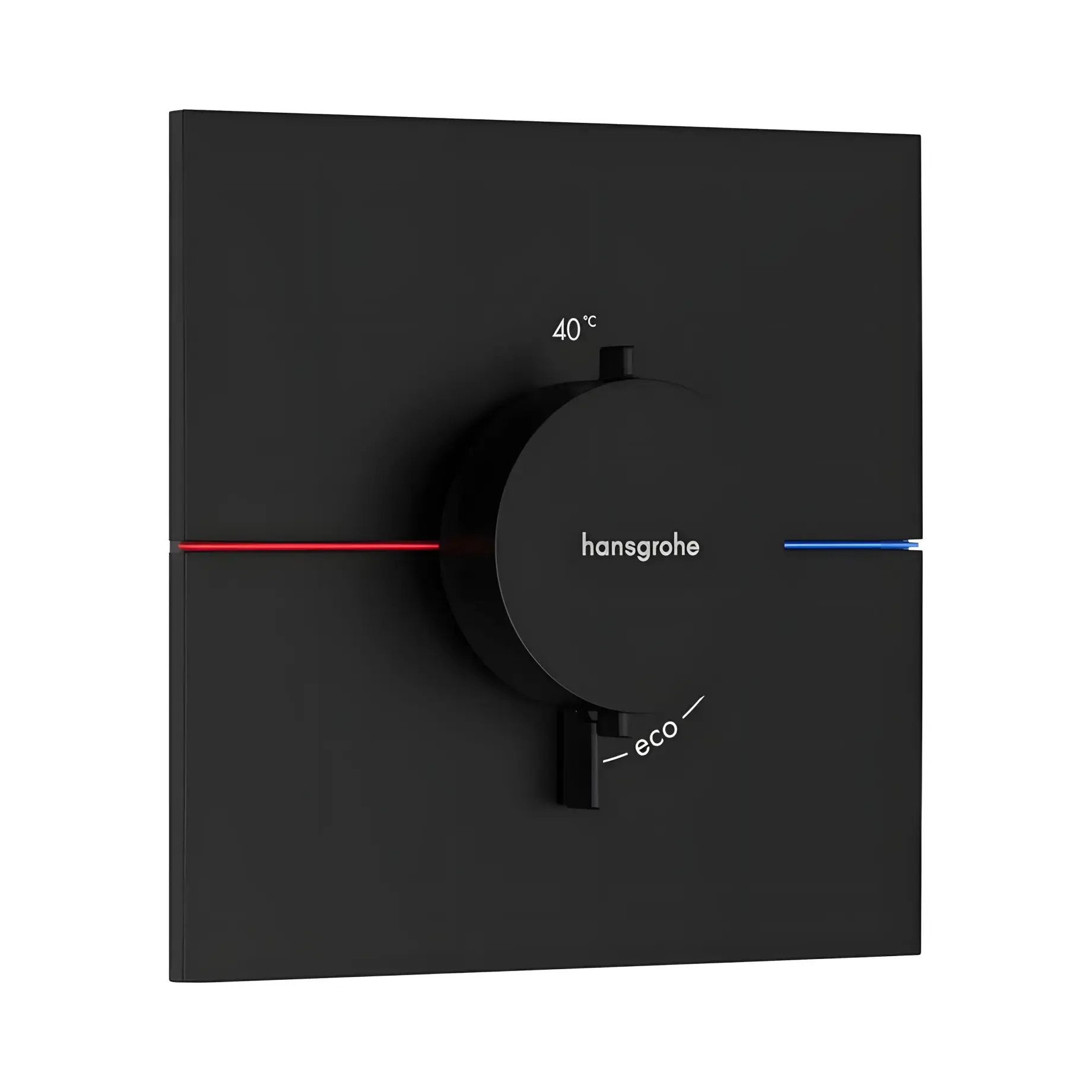 Термостат для ванни та душу ShowerSelect Comfort E Hansgrohe 15574670 Matt Black — вид на білому тлі