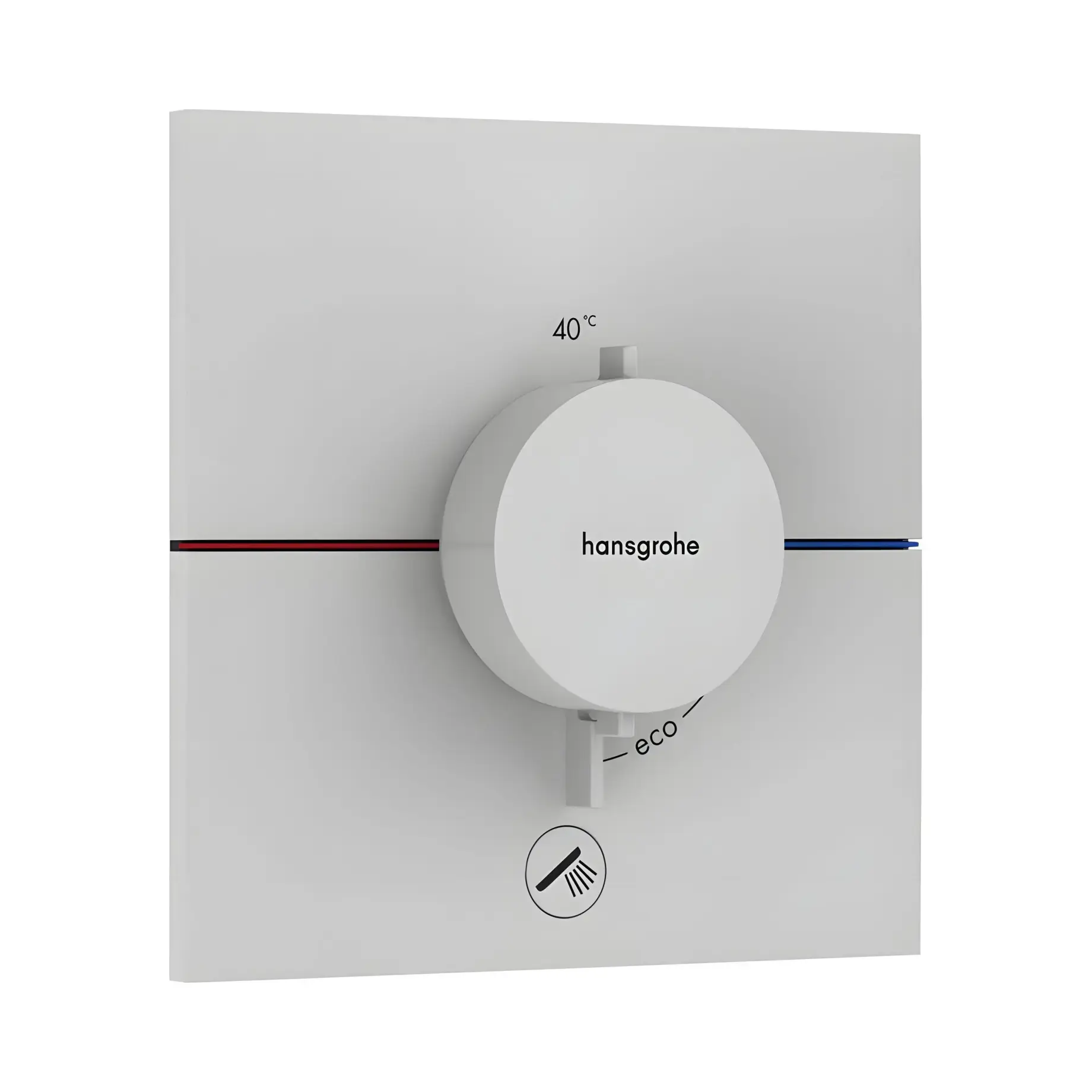 Термостат для ванни та душу ShowerSelect Comfort E Hansgrohe 15575700 White Matt — вид на білому тлі