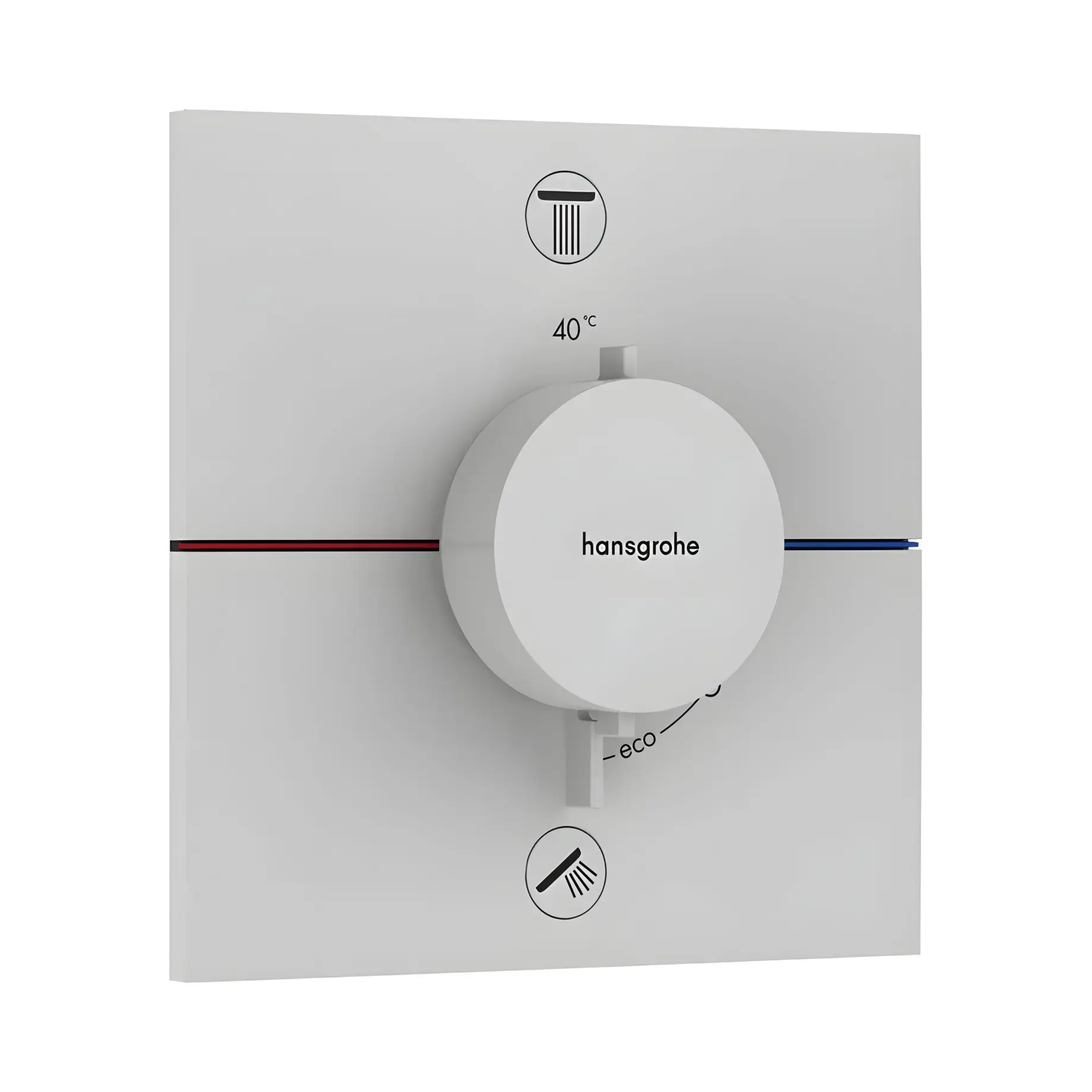 Термостат для ванни та душу ShowerSelect Comfort E Hansgrohe 15578700 White Matt — вид на білому тлі