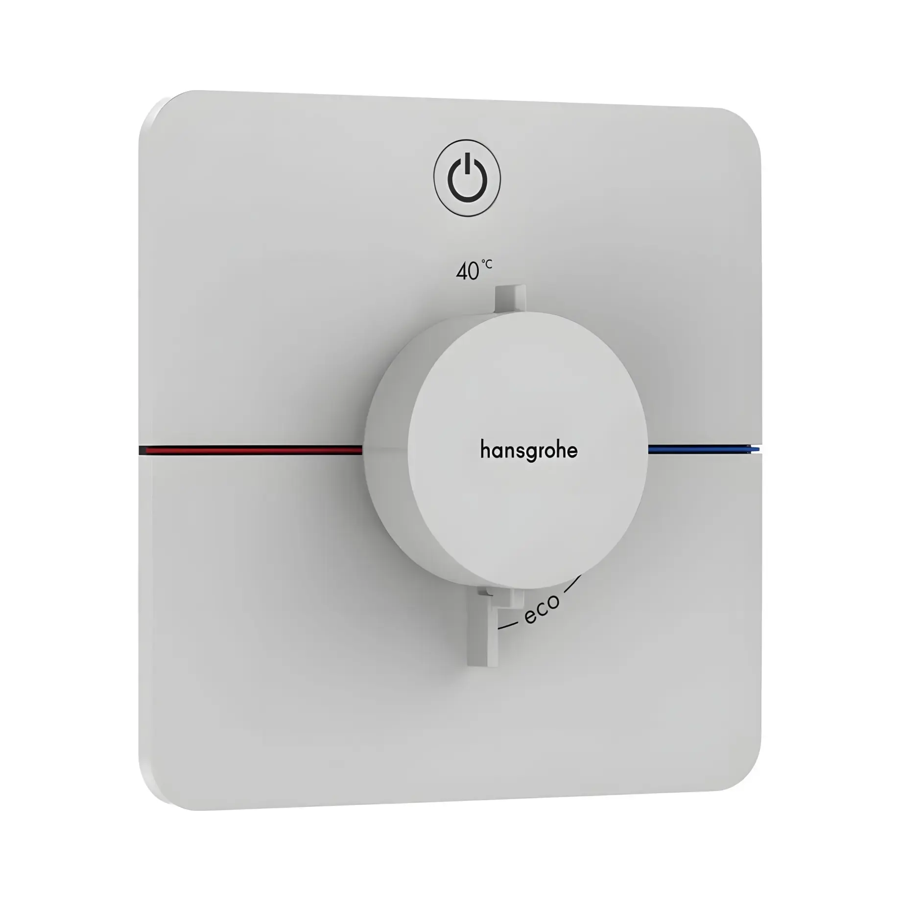 Термостат для ванни та душу ShowerSelect Comfort Q Hansgrohe 15581700 White Matt — вид на білому тлі
