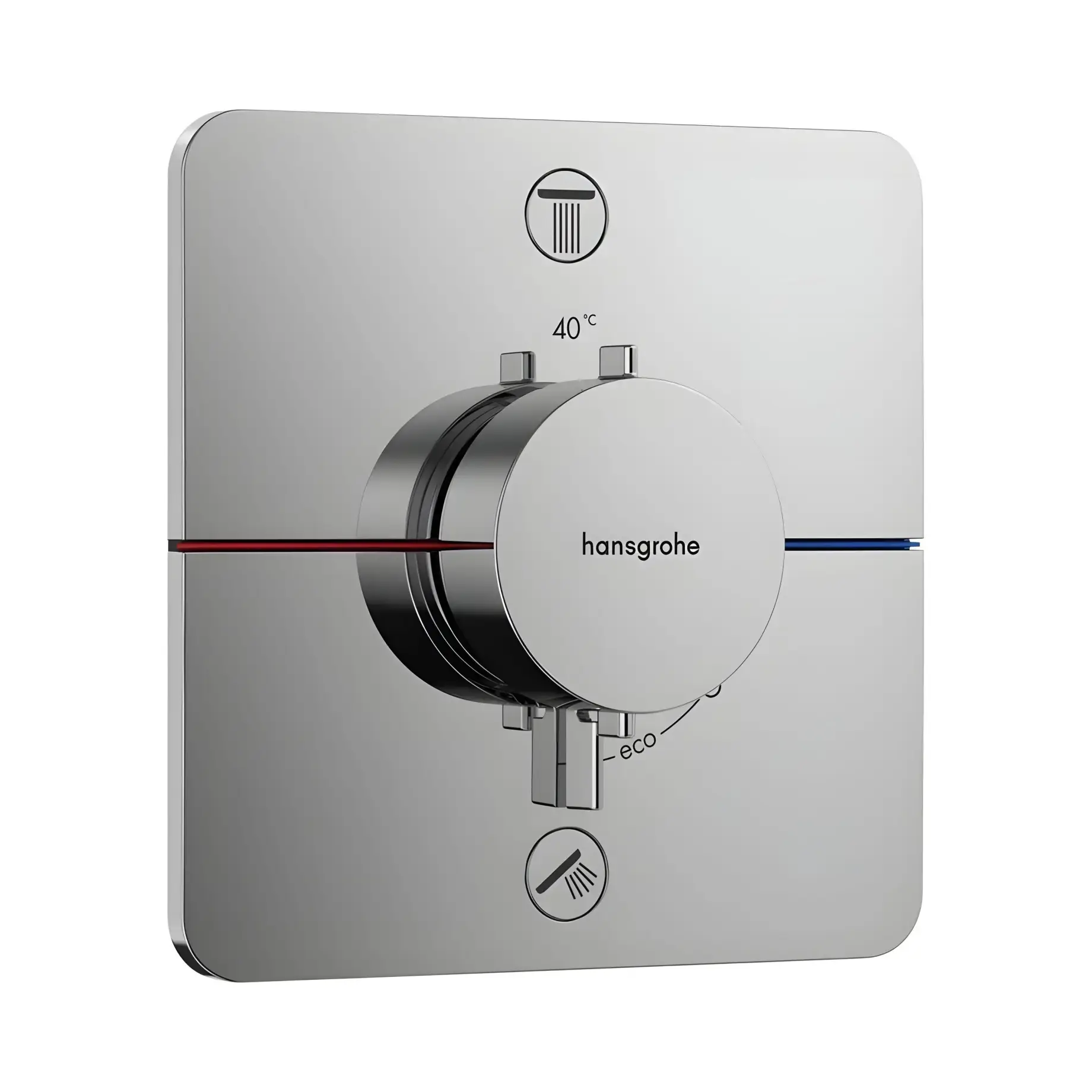 Термостат для ванни та душу ShowerSelect Comfort Q Hansgrohe 15583000 Chrome — вид на білому тлі