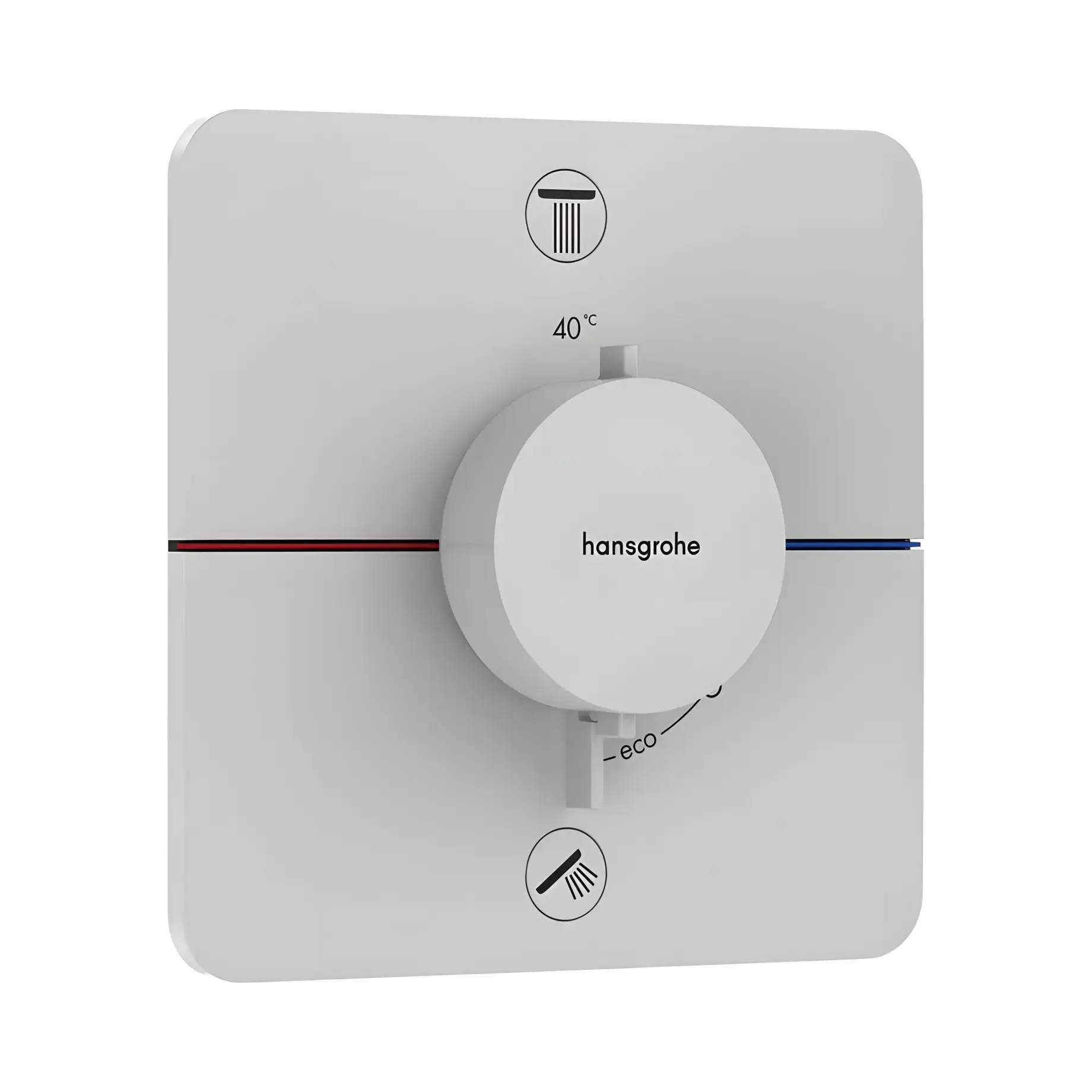 Термостат для ванни та душу ShowerSelect Comfort Q Hansgrohe 15583700 White Matt — вид на білому тлі