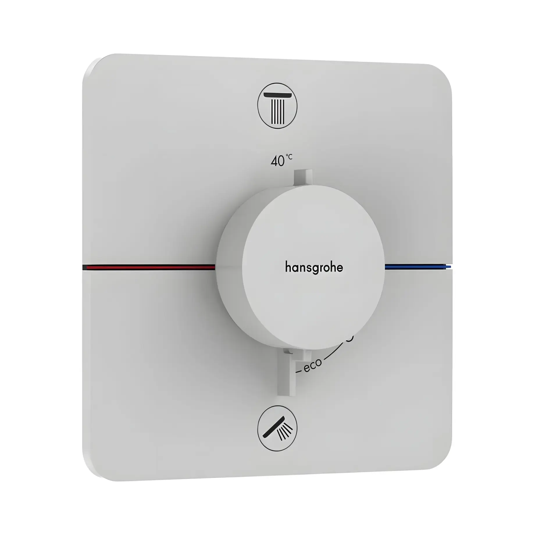 Термостат для ванни та душу ShowerSelect Comfort Q Hansgrohe 15586700 White / Chrome — вид на білому тлі