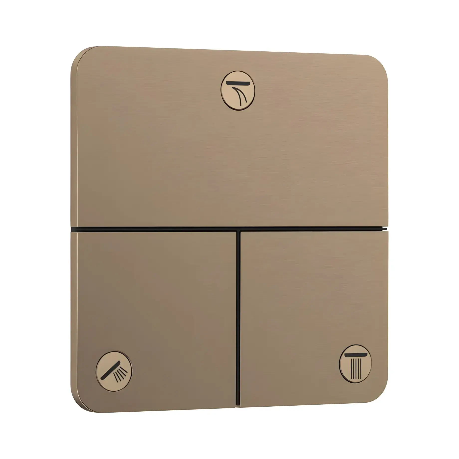 Вентиль для ванни та душу ShowerSelect Comfort Q Hansgrohe 15587140 Brushed Bronze — вид на білому тлі