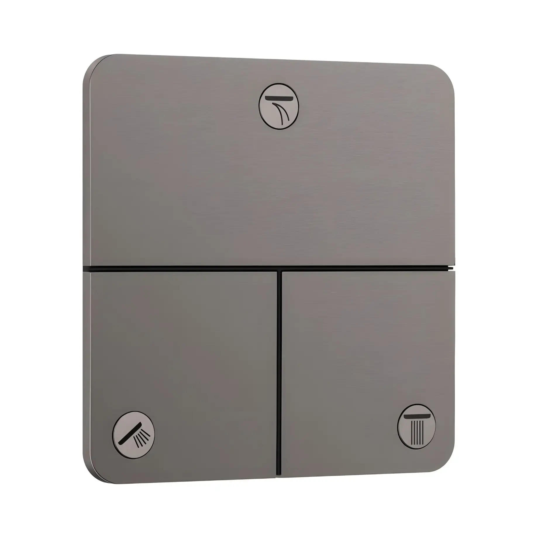 Вентиль для ванни та душу ShowerSelect Comfort Q Hansgrohe 15587340 Brushed Black Chrome — вид на білому тлі