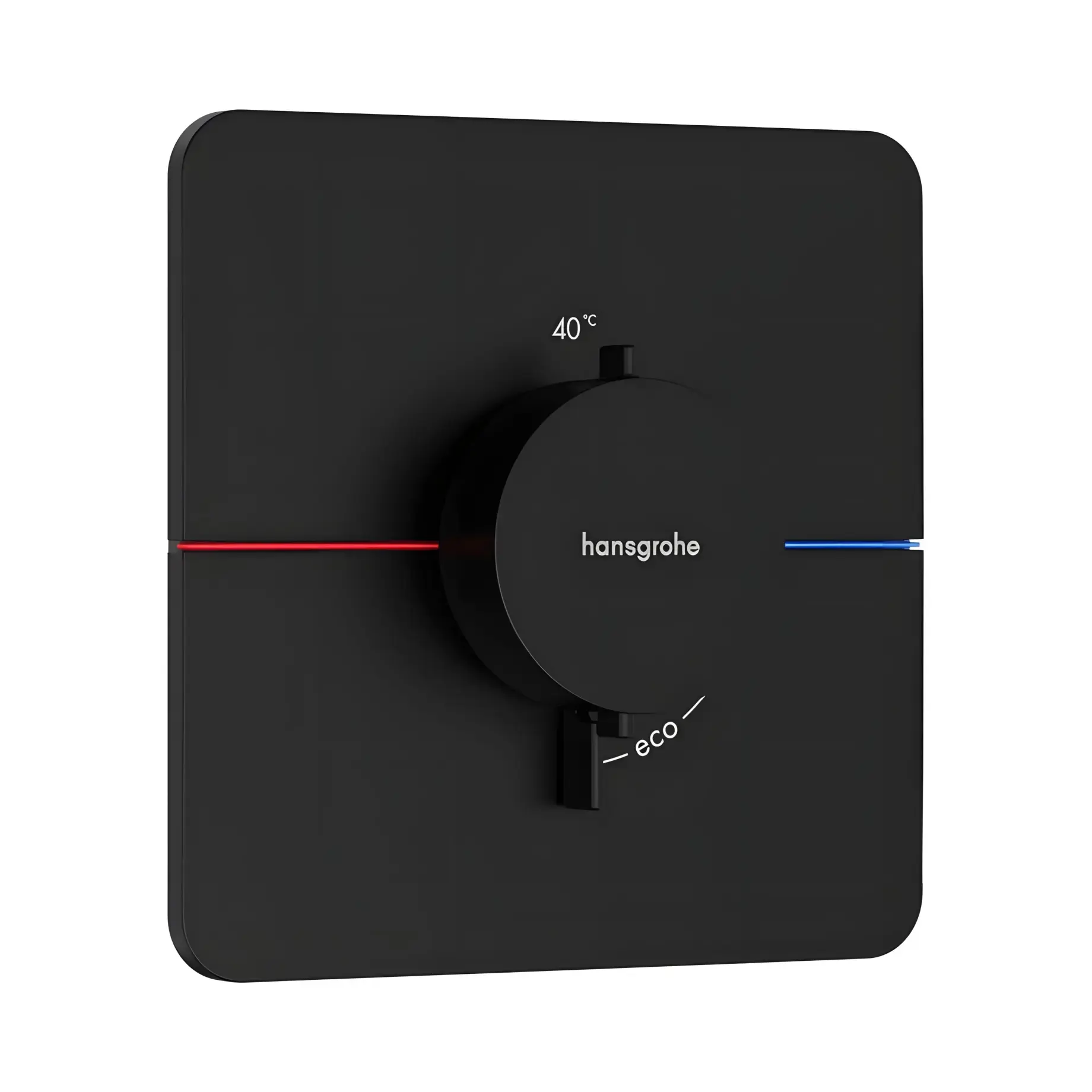 Термостат для ванни та душу ShowerSelect Comfort Q Hansgrohe 15588670 Matt Black — вид на білому тлі