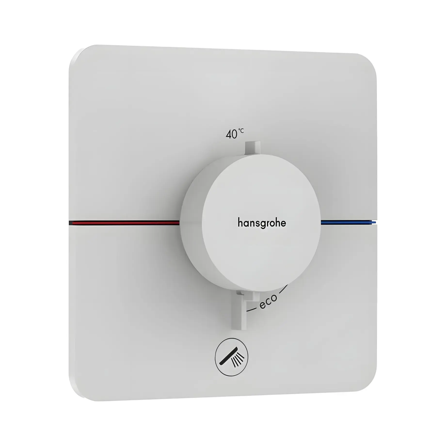 Термостат для ванни та душу ShowerSelect Comfort Q Hansgrohe 15589700 White Matt — вид на білому тлі