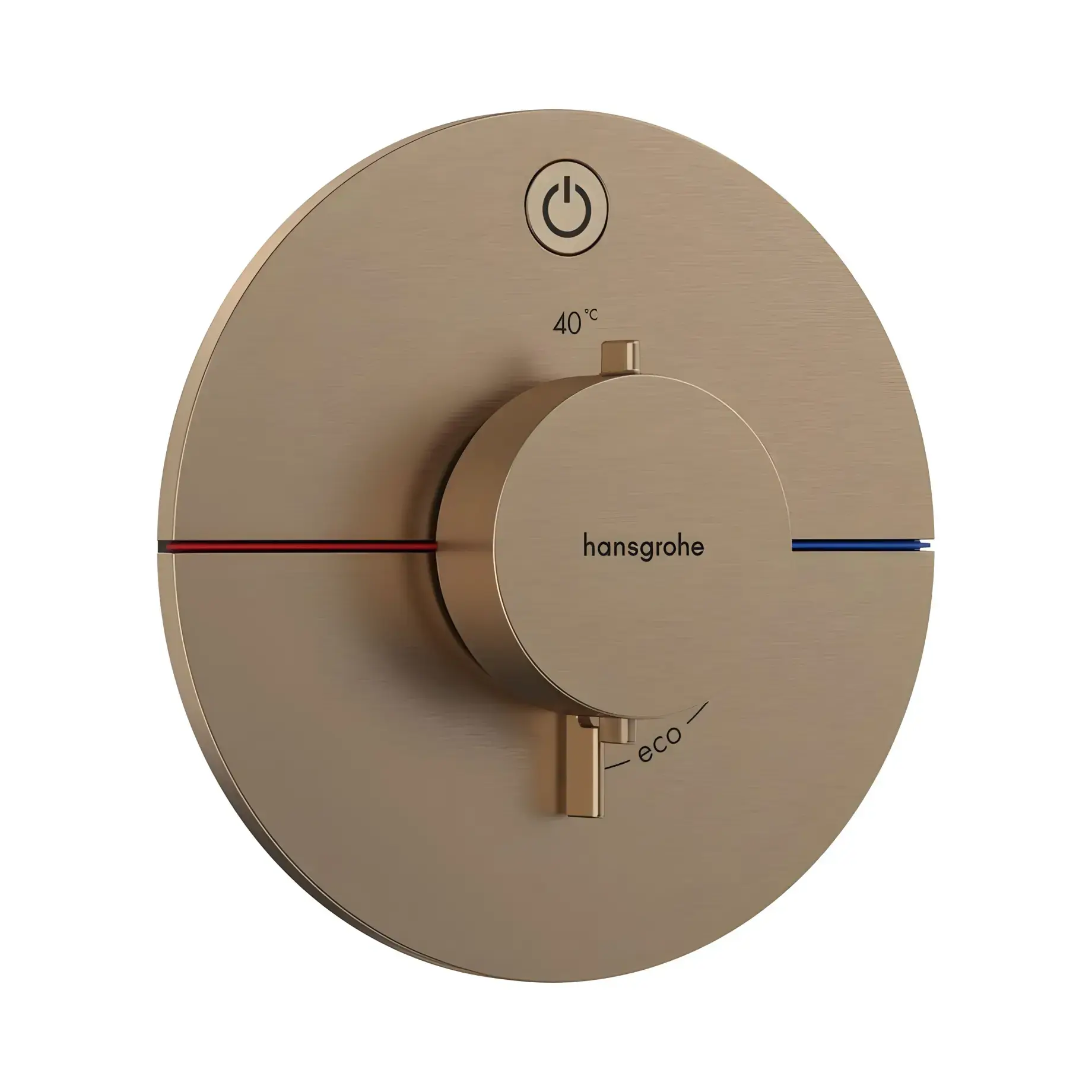 Термостат для ванни та душу ShowerSelect Comfort S Hansgrohe 15553140 Brushed Bronze — вид на білому тлі