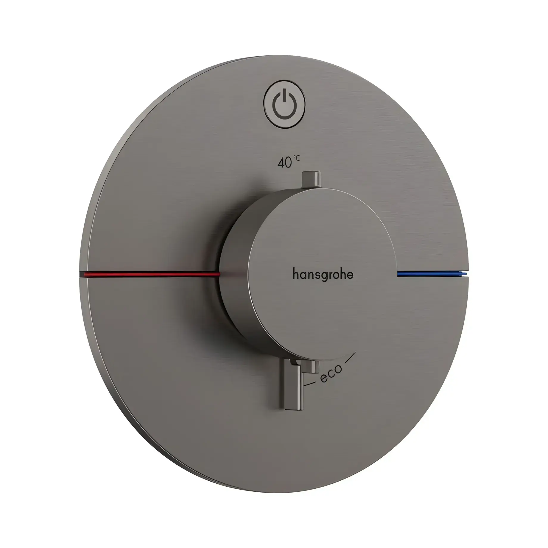 Термостат для ванни та душу ShowerSelect Comfort S Hansgrohe 15553340 Brushed Black Chrome — вид на білому тлі