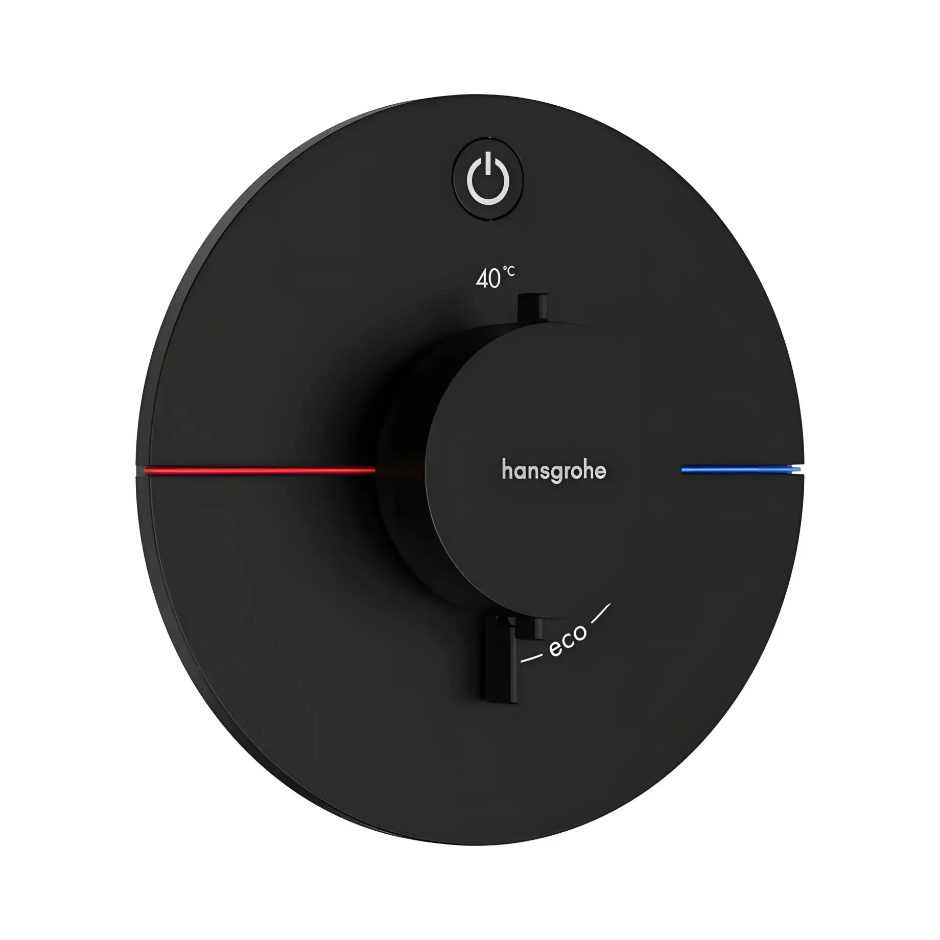 Термостат для ванни та душу ShowerSelect Comfort S Hansgrohe 15553670 Matt Black — вид на білому тлі