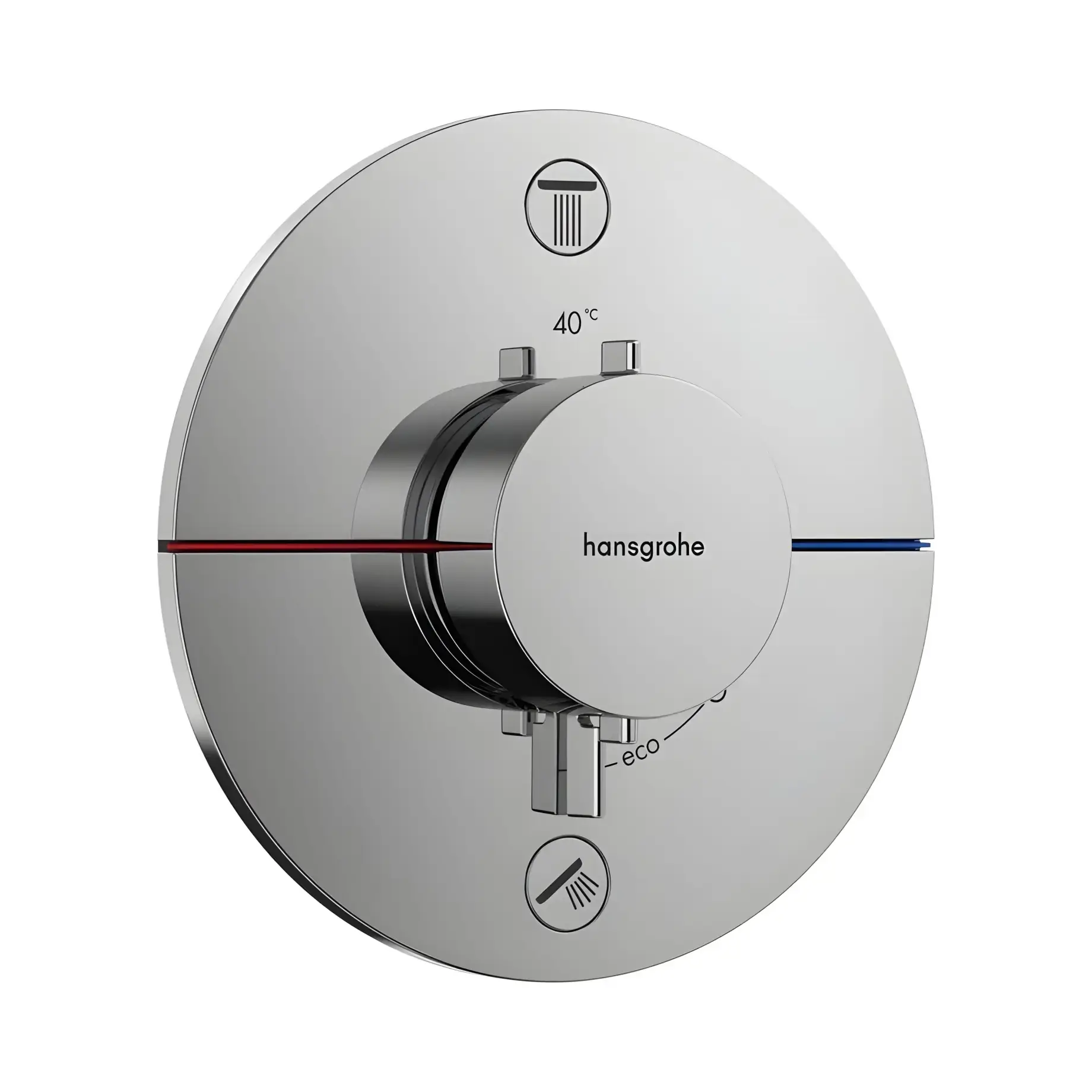 Термостат для ванни та душу ShowerSelect Comfort S Hansgrohe 15554000 Chrome — вид на білому тлі