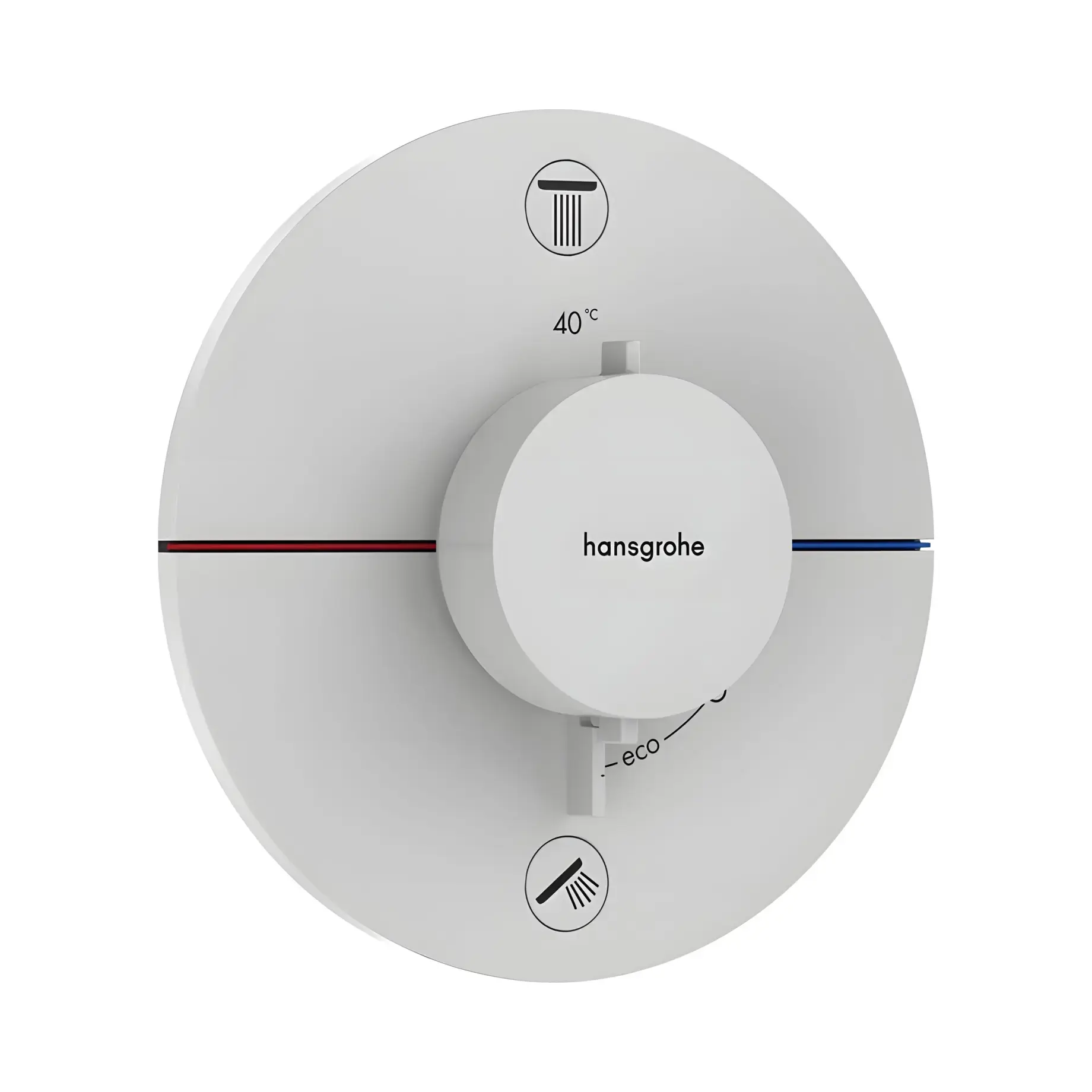 Термостат для ванни та душу ShowerSelect Comfort S Hansgrohe 15554700 White Matt — вид на білому тлі