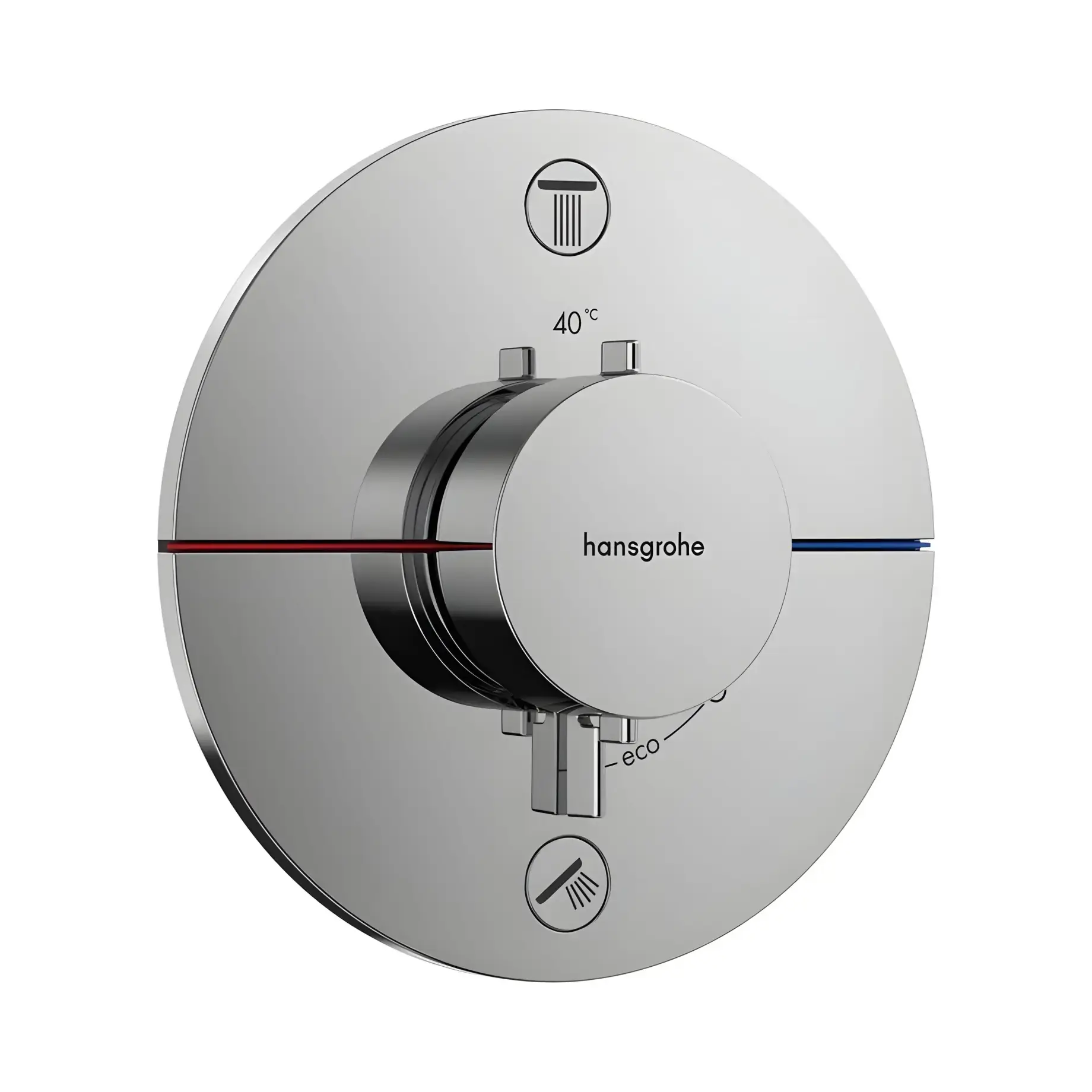 Термостат для ванни та душу ShowerSelect Comfort S Hansgrohe 15556000 Chrome — вид на білому тлі