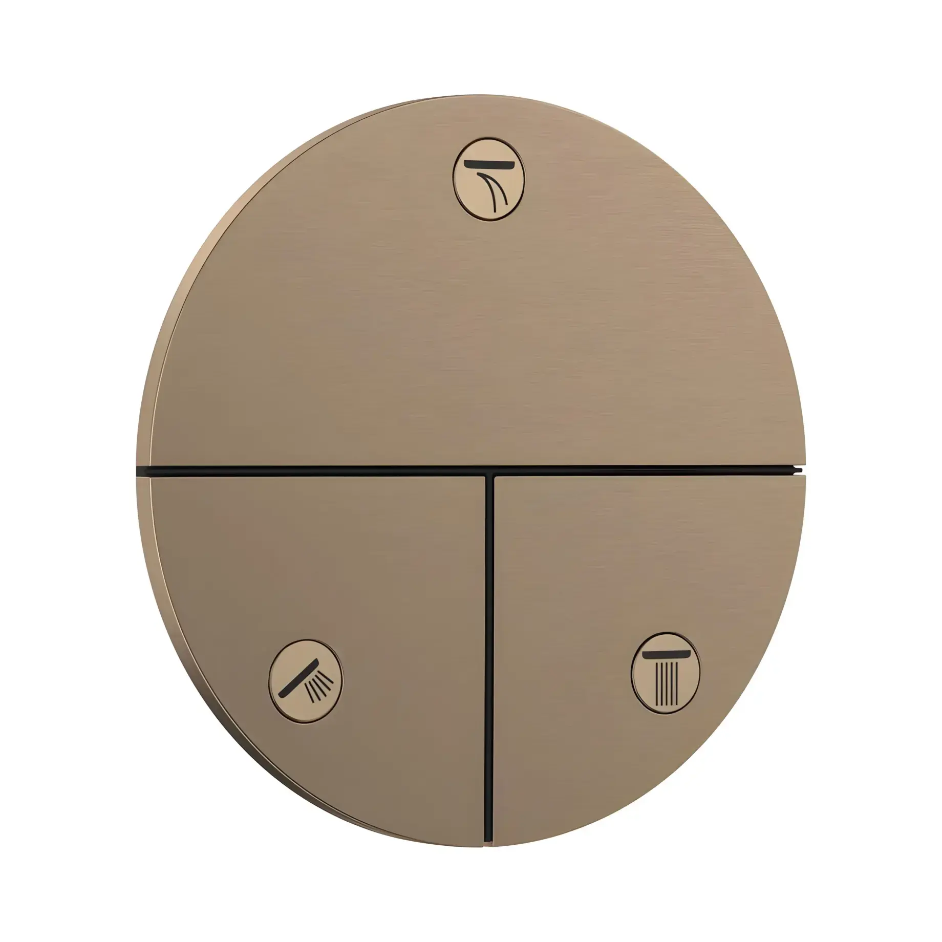 Вентиль для ванни та душу ShowerSelect Comfort S Hansgrohe 15558140 Brushed Bronze — вид на білому тлі
