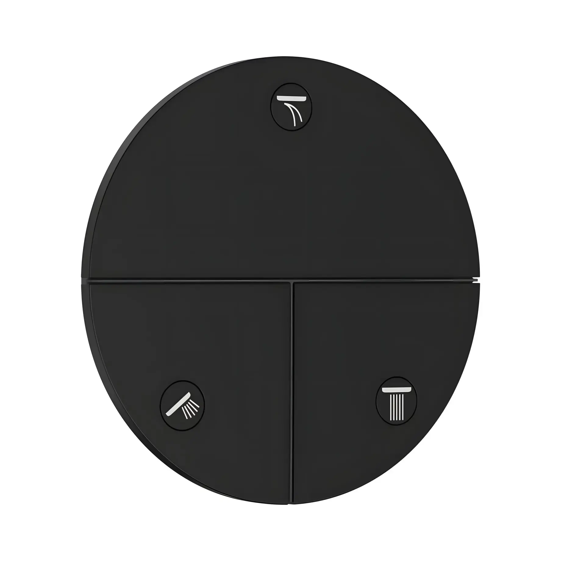 Вентиль для ванни та душу ShowerSelect Comfort S Hansgrohe 15558670 Matt Black — вид на білому тлі