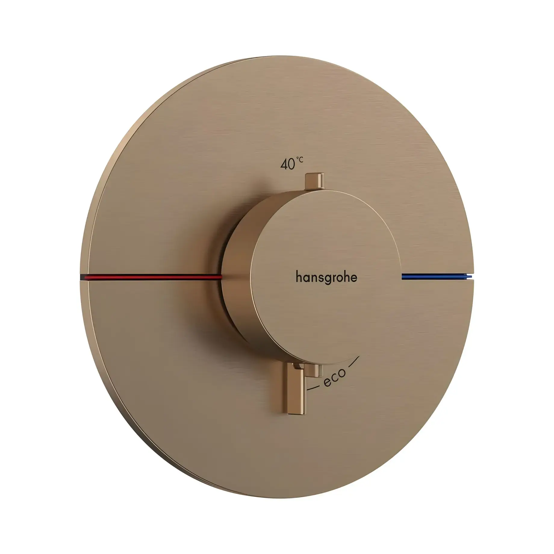 Термостат для ванни та душу ShowerSelect Comfort S Hansgrohe 15559140 Brushed Bronze — вид на білому тлі