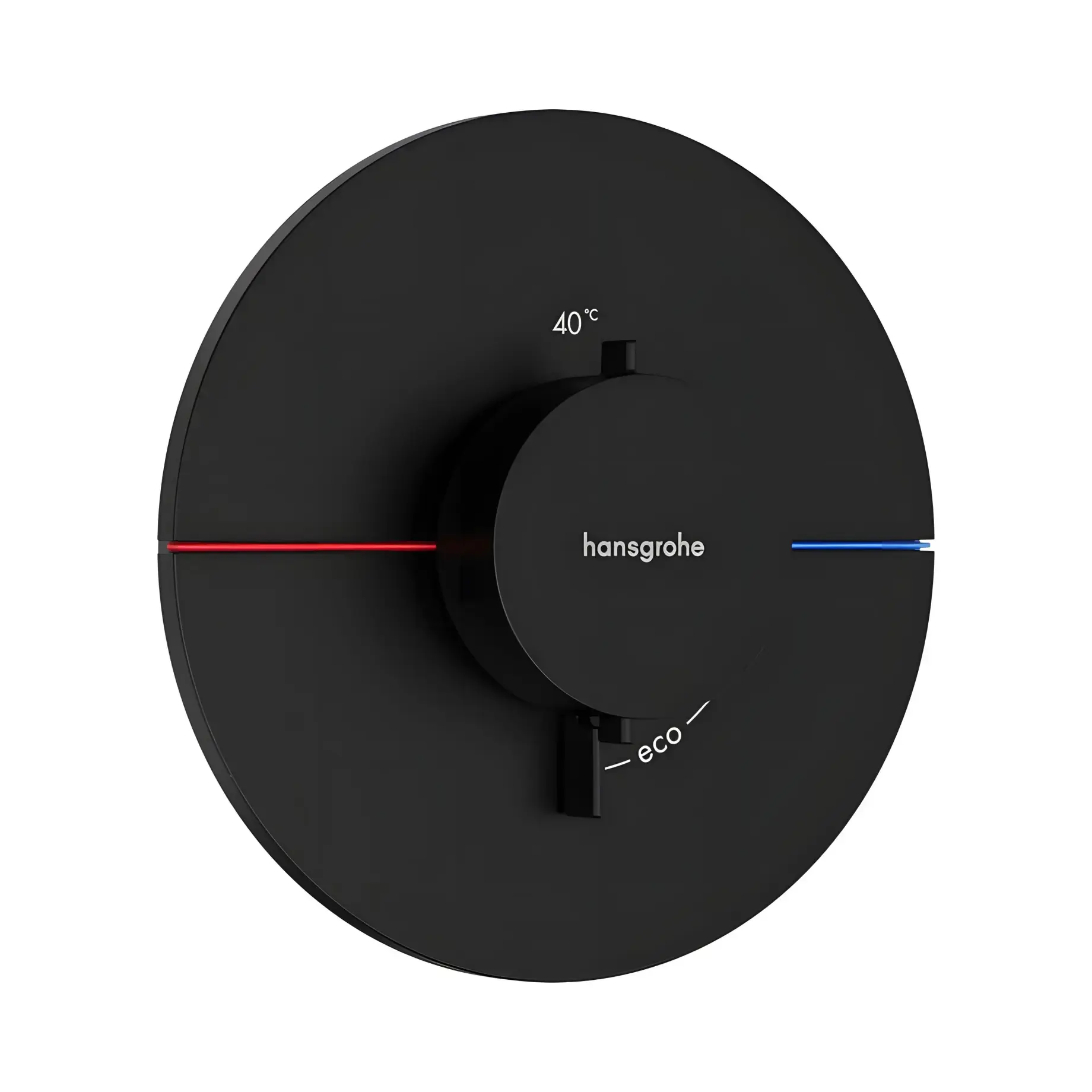 Термостат для ванни та душу ShowerSelect Comfort S Hansgrohe 15559670 Matt Black — вид на білому тлі