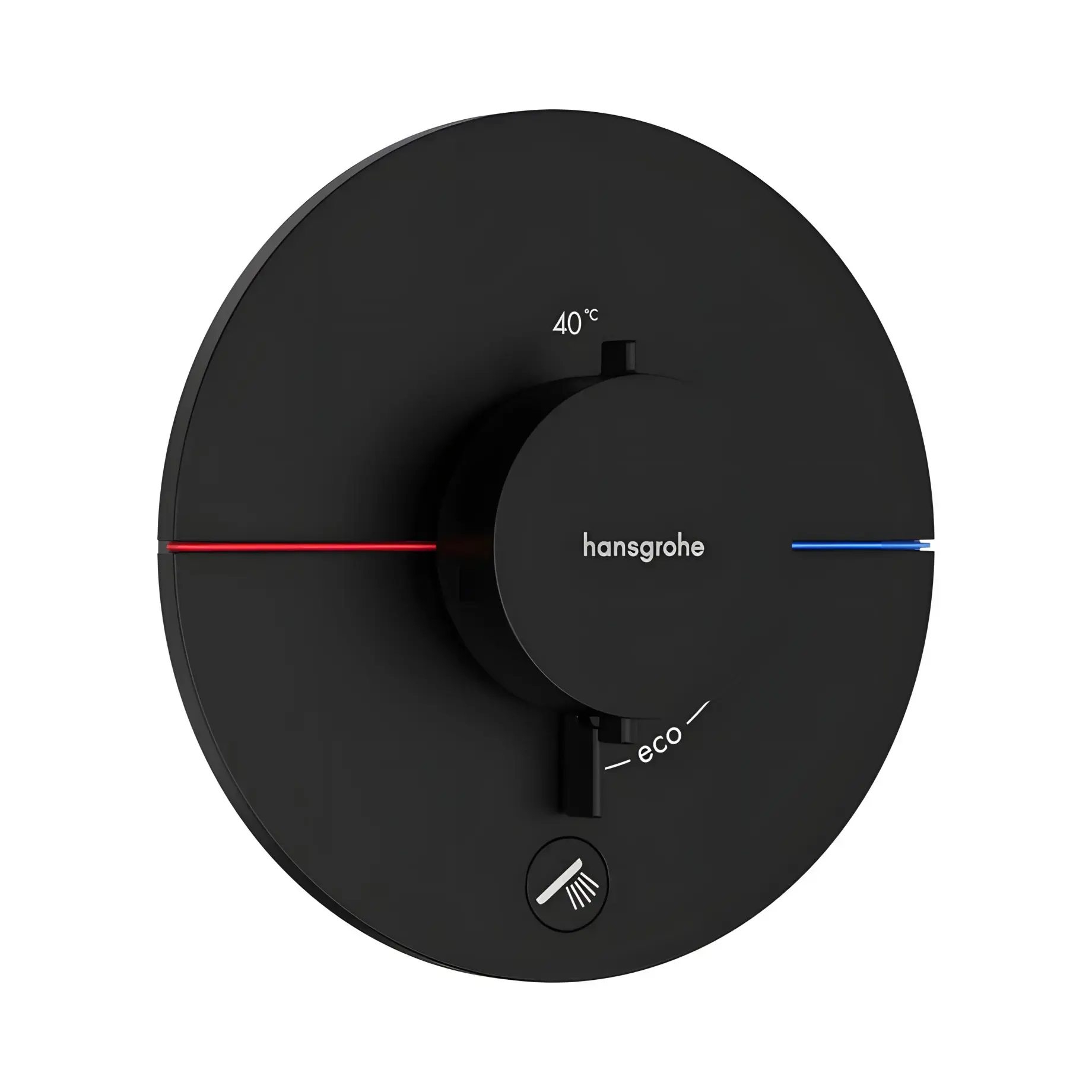Термостат для ванни та душу ShowerSelect Comfort S Hansgrohe 15562670 Matt Black — вид на білому тлі