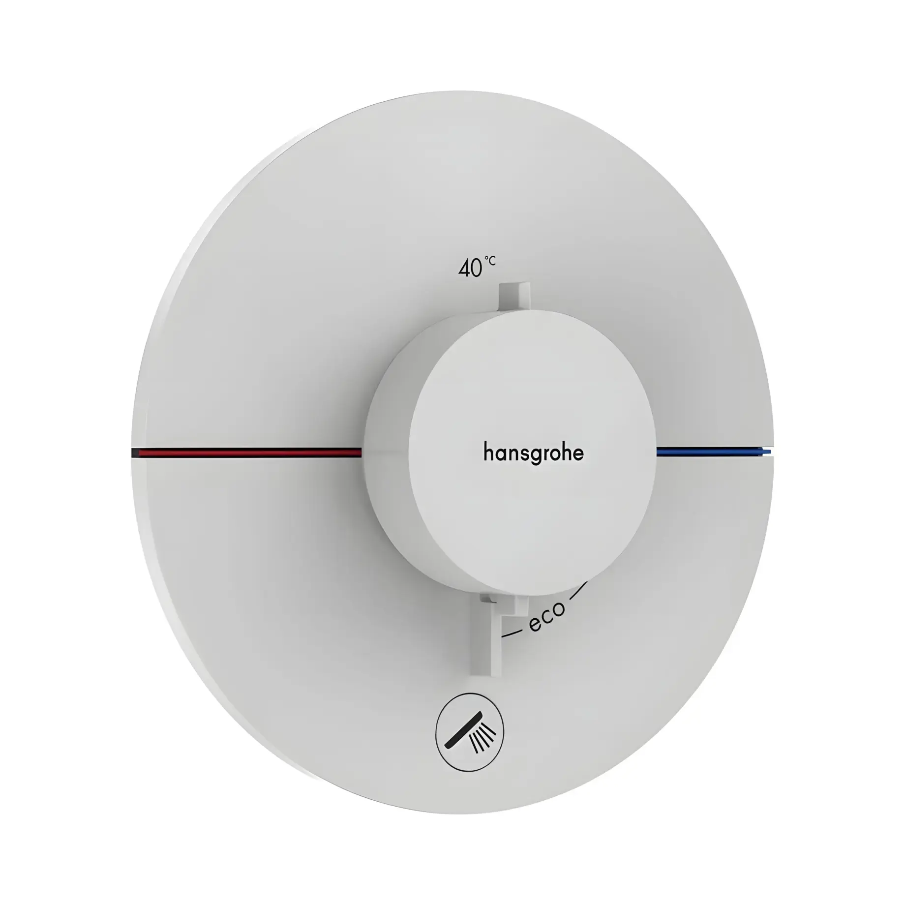 Термостат для ванни та душу ShowerSelect Comfort S Hansgrohe 15562700 White Matt — вид на білому тлі