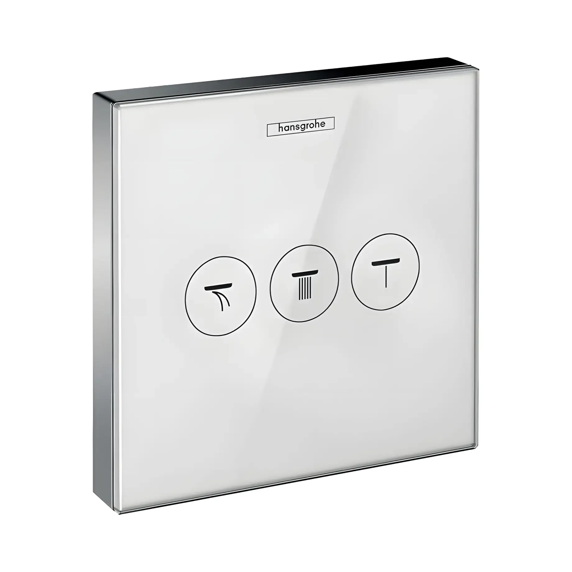 Запірний вентиль для ванни та душу ShowerSelect Glass Hansgrohe 15736400 White / Chrome — вид на білому тлі