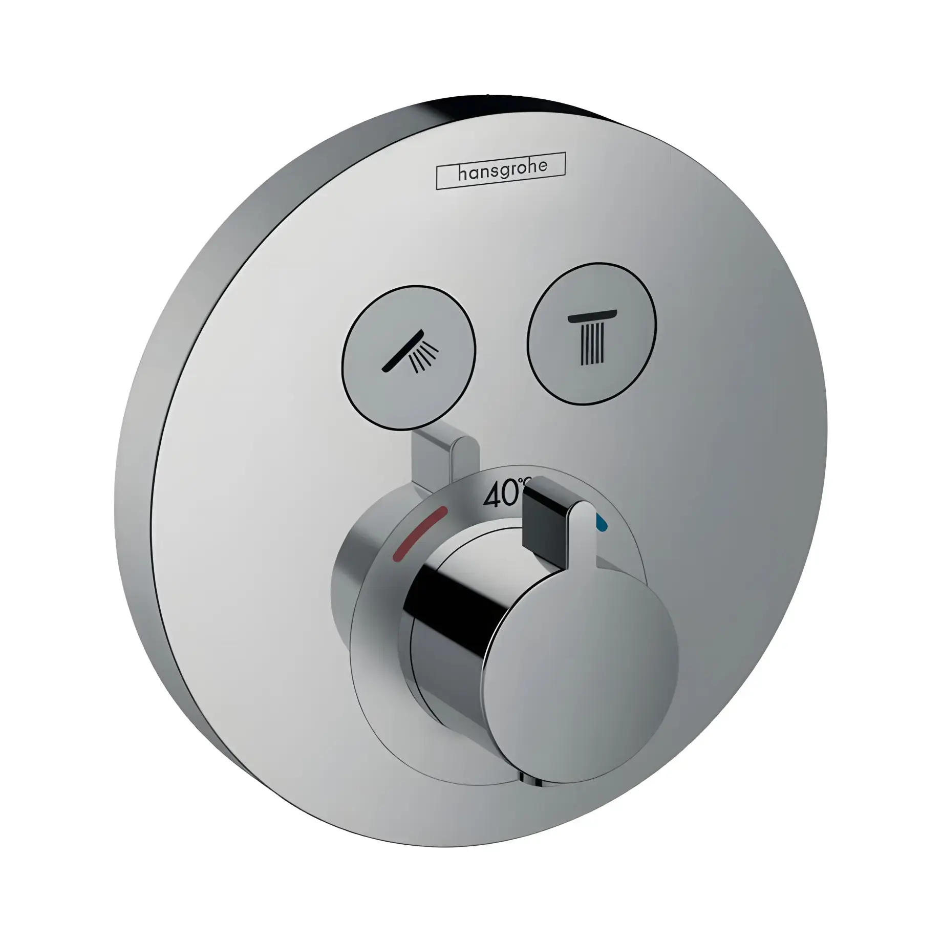Термостат для ванни та душу ShowerSelect S Hansgrohe 15743000 Chrome — вид на білому тлі