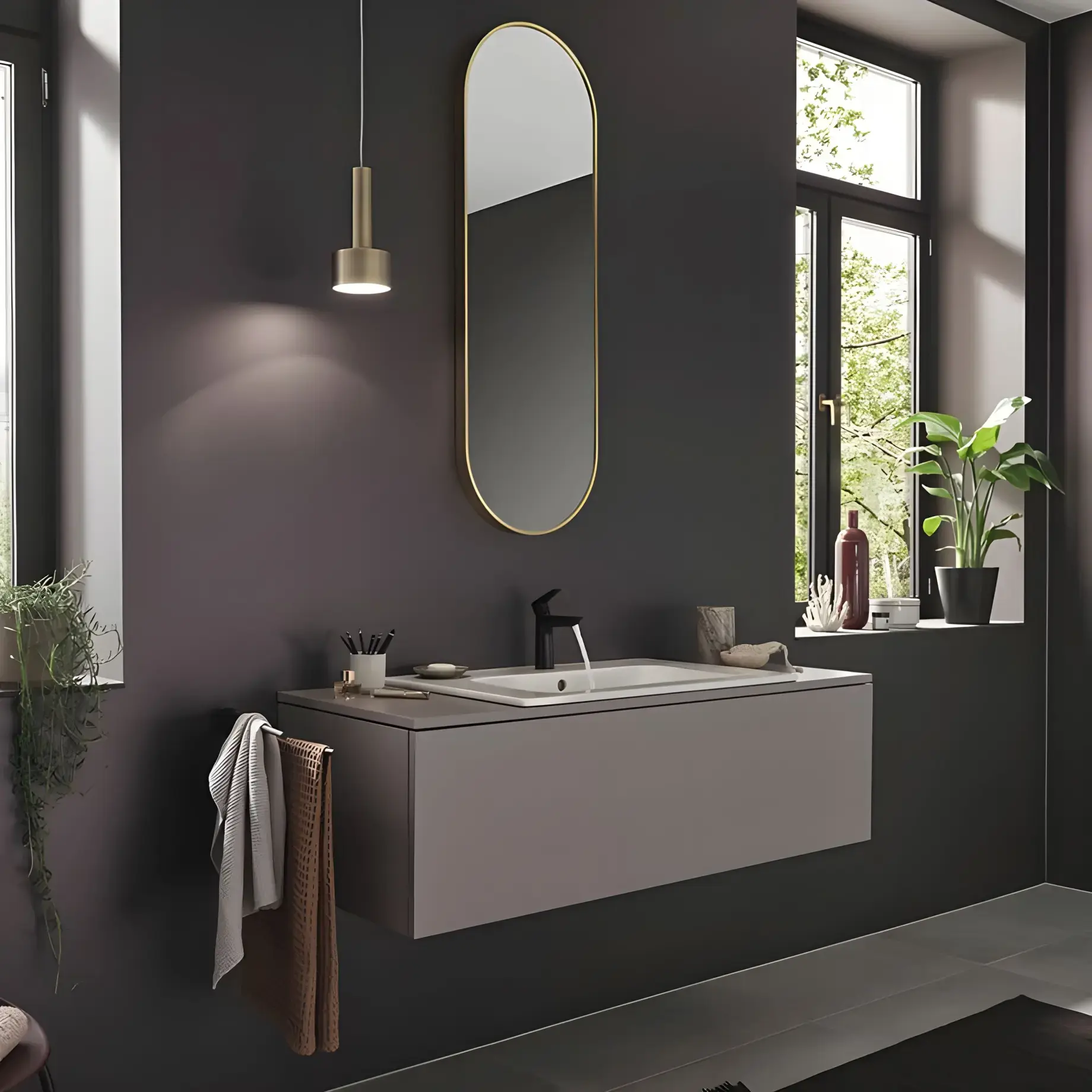 Змішувач для раковини Talis E Hansgrohe 71713670 Matt Black — бічний ракурс