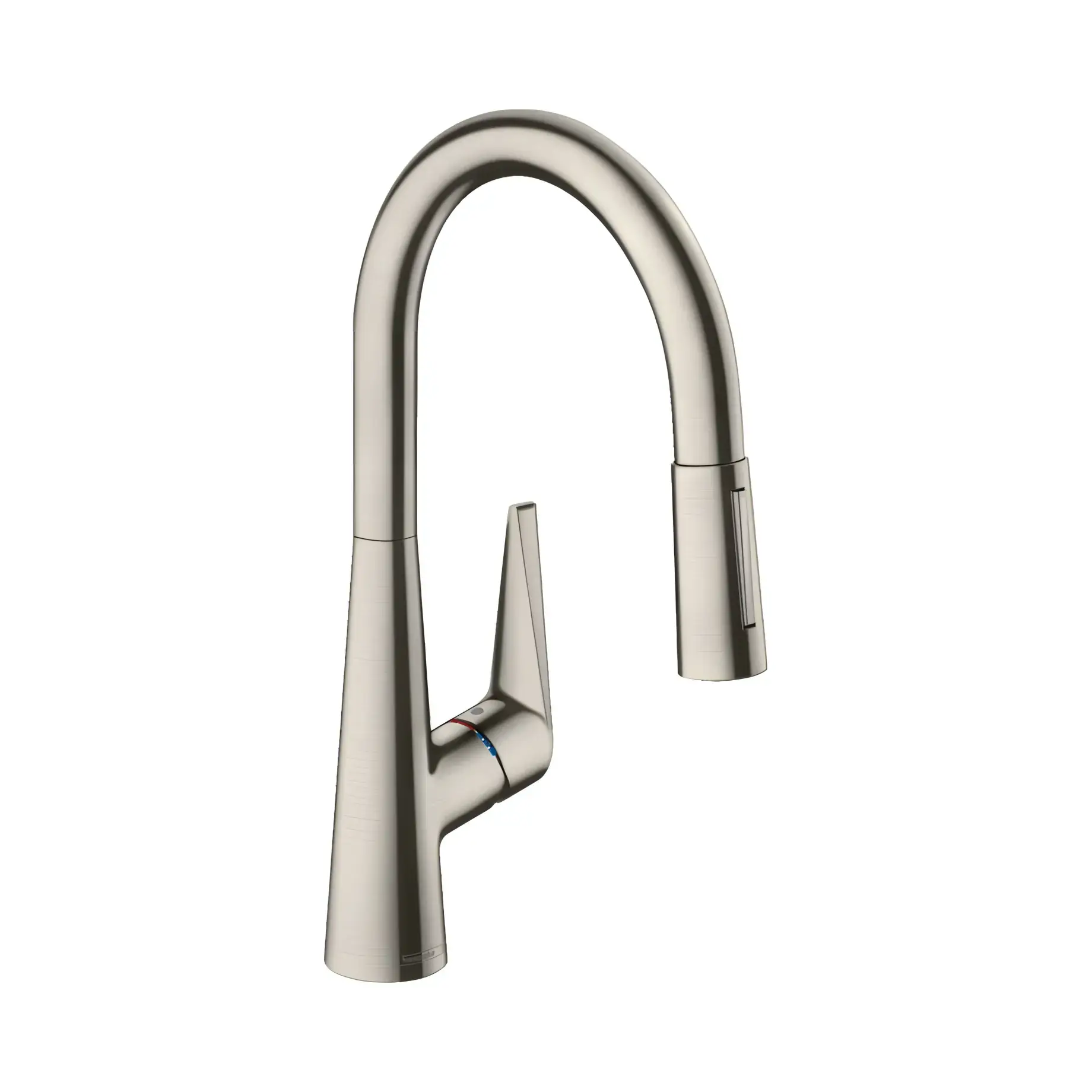 Змішувач для кухні Talis M51 Hansgrohe 73851800 Stainless Steel Finish — вид на білому тлі
