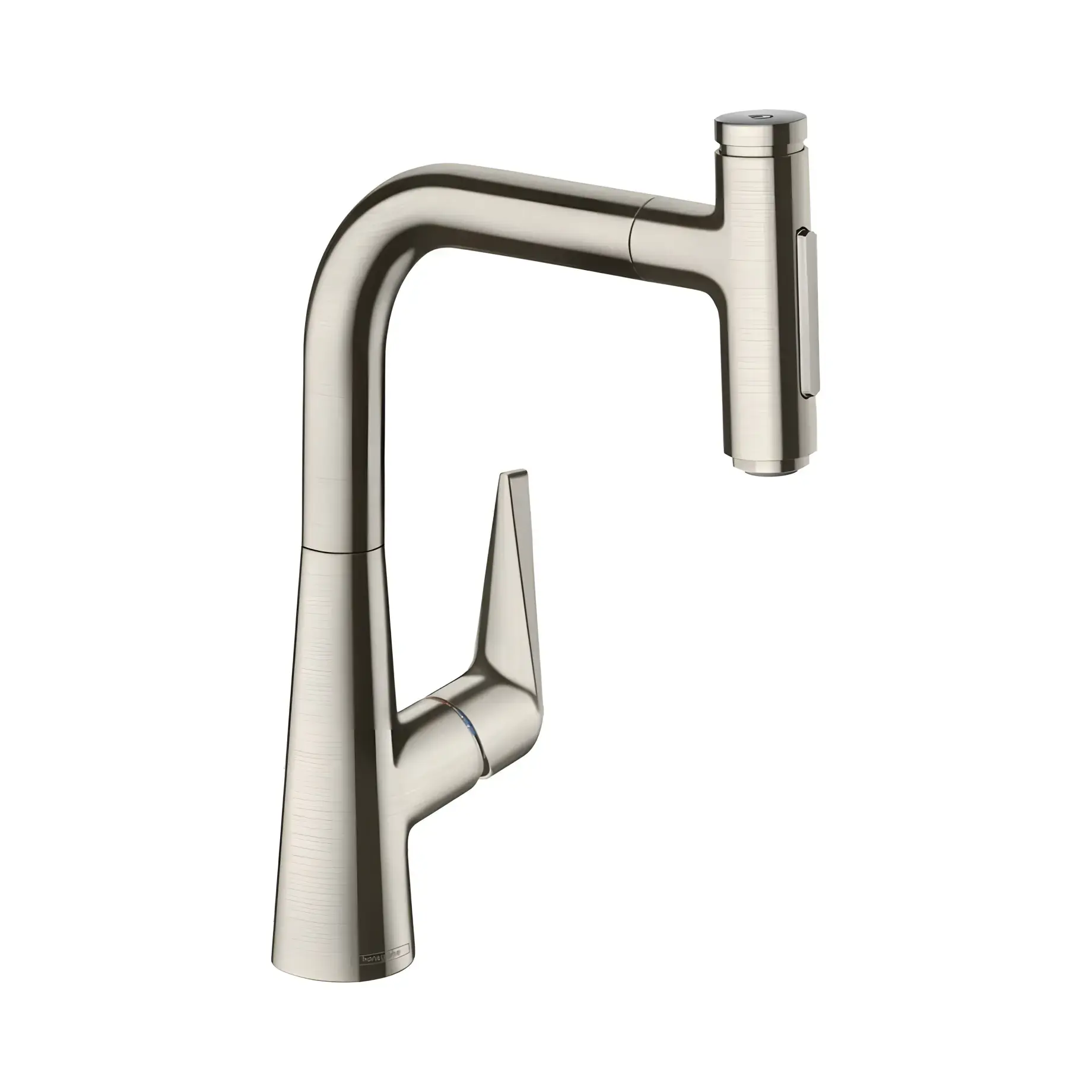 Змішувач для кухні Talis Select M51 Hansgrohe 72824800 Stainless Steel Finish — вид на білому тлі