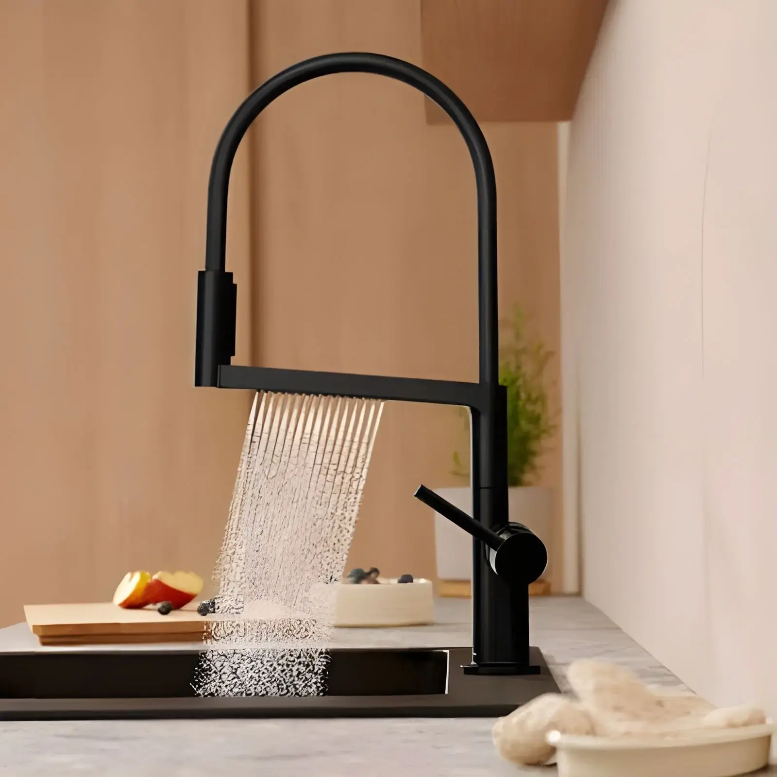 Змішувач для кухні Talis Select M54 PowderSpray Hansgrohe 72861670 Matt Black — вид спереду