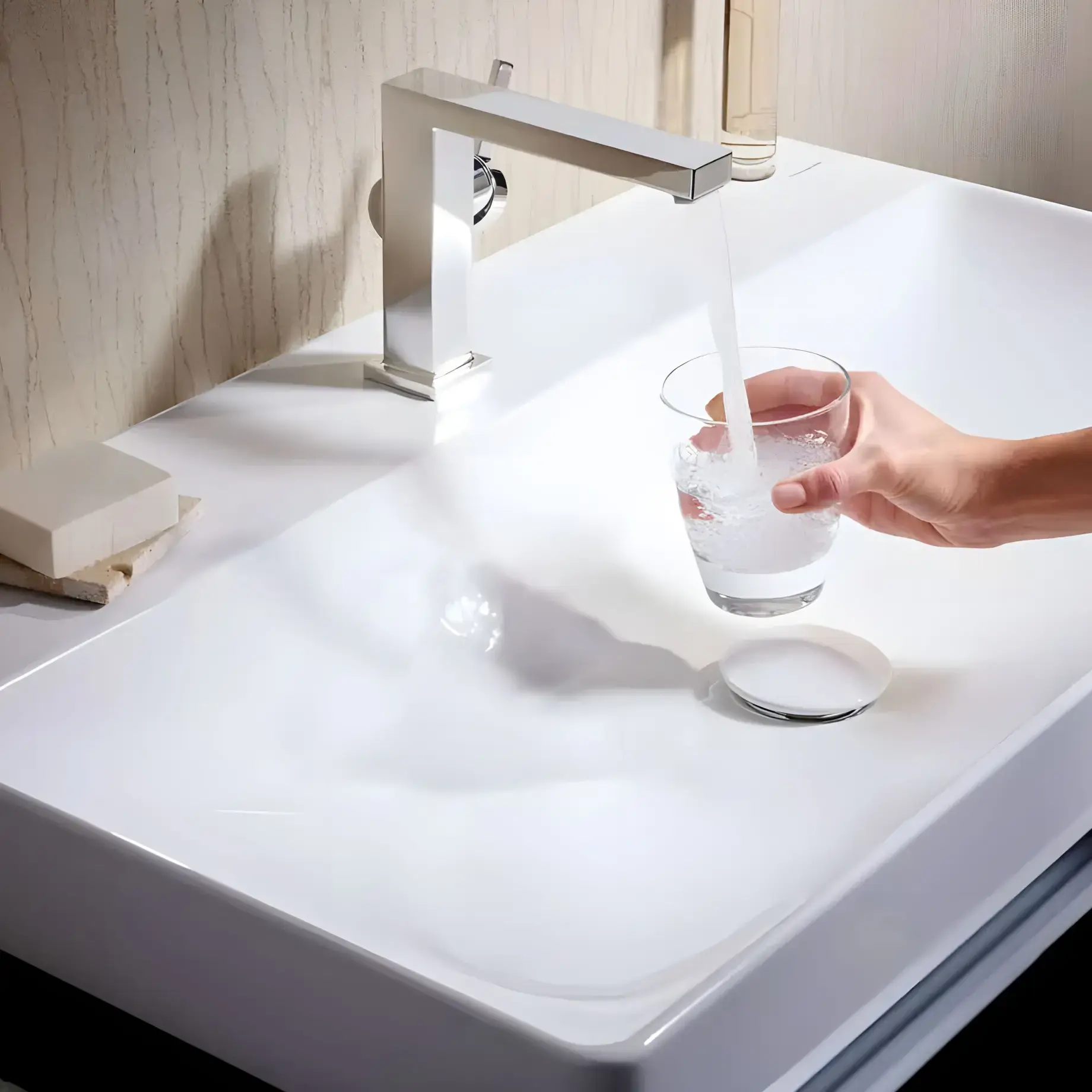 Змішувач для раковини Tecturis E Hansgrohe 73024000 Chrome — бічний ракурс