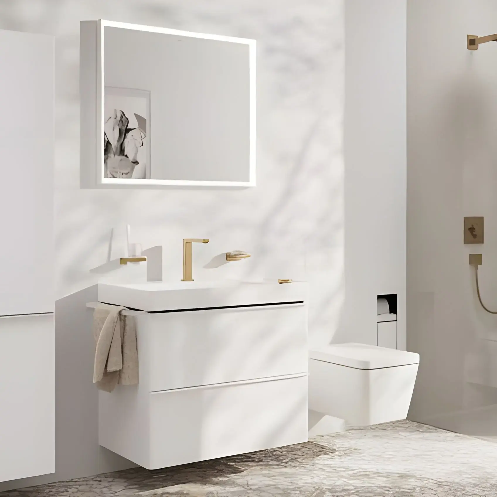 Змішувач для раковини Tecturis E Hansgrohe 73053140 Brushed Bronze — бічний ракурс