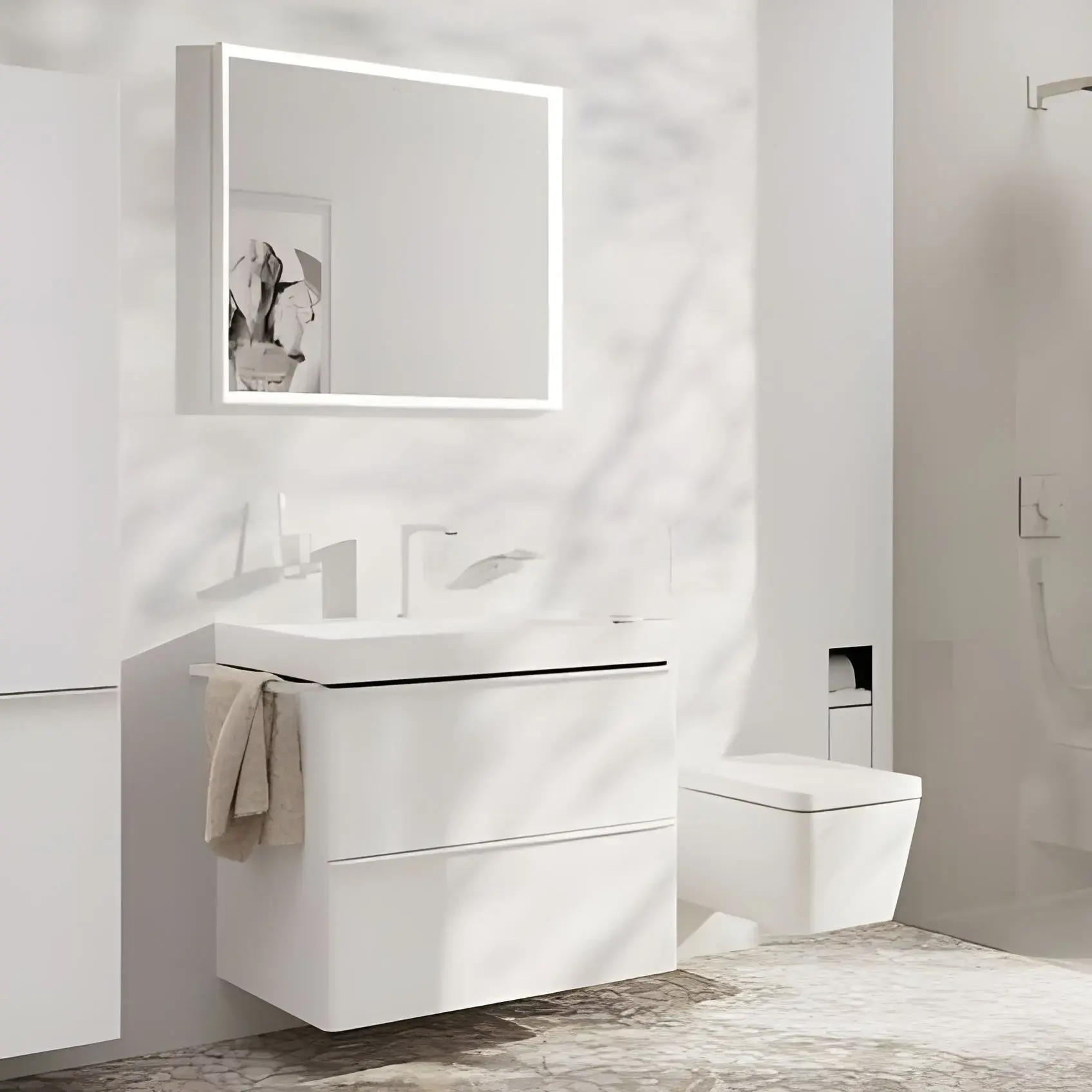 Змішувач для раковини Tecturis E Hansgrohe 73053700 White Matt — бічний ракурс