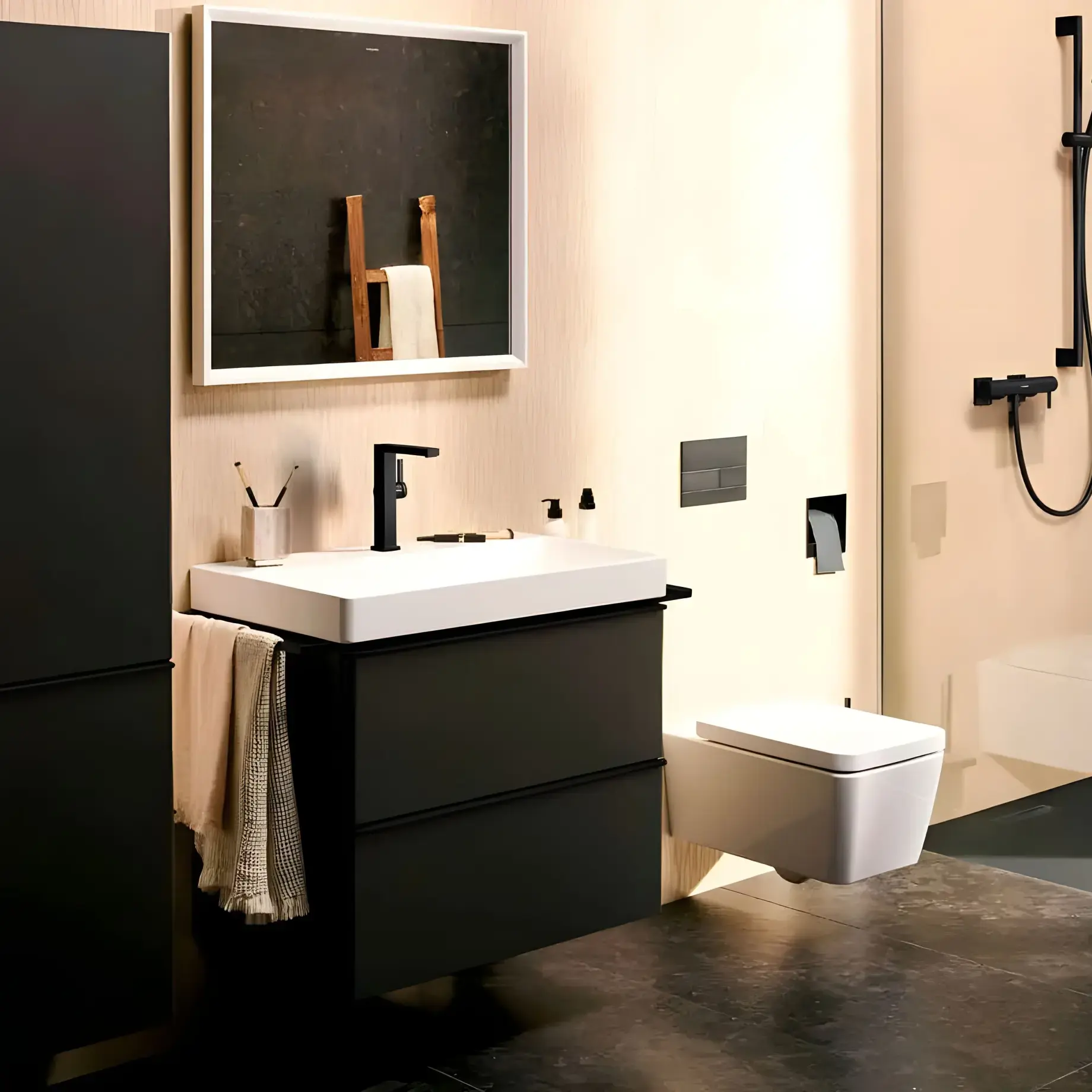Змішувач для раковини Tecturis E Hansgrohe 73073670 Matt Black — вид спереду