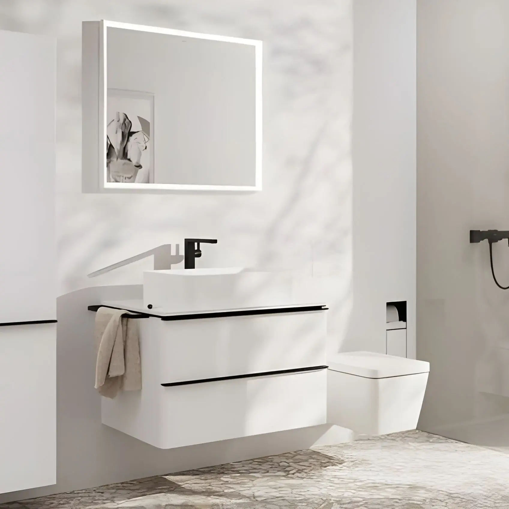 Змішувач для раковини Tecturis E Hansgrohe 73073670 Matt Black — бічний ракурс