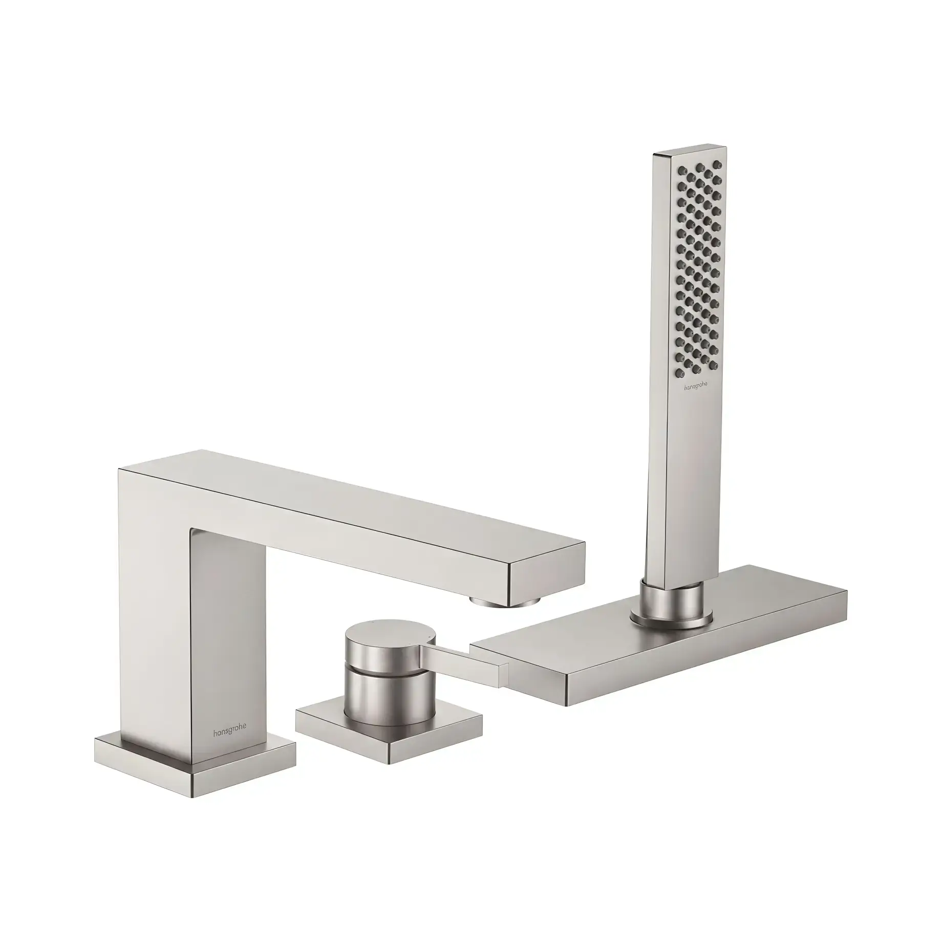 Змішувач для ванни Tecturis E Hansgrohe 73443800 Stainless Steel Optic — вид на білому тлі