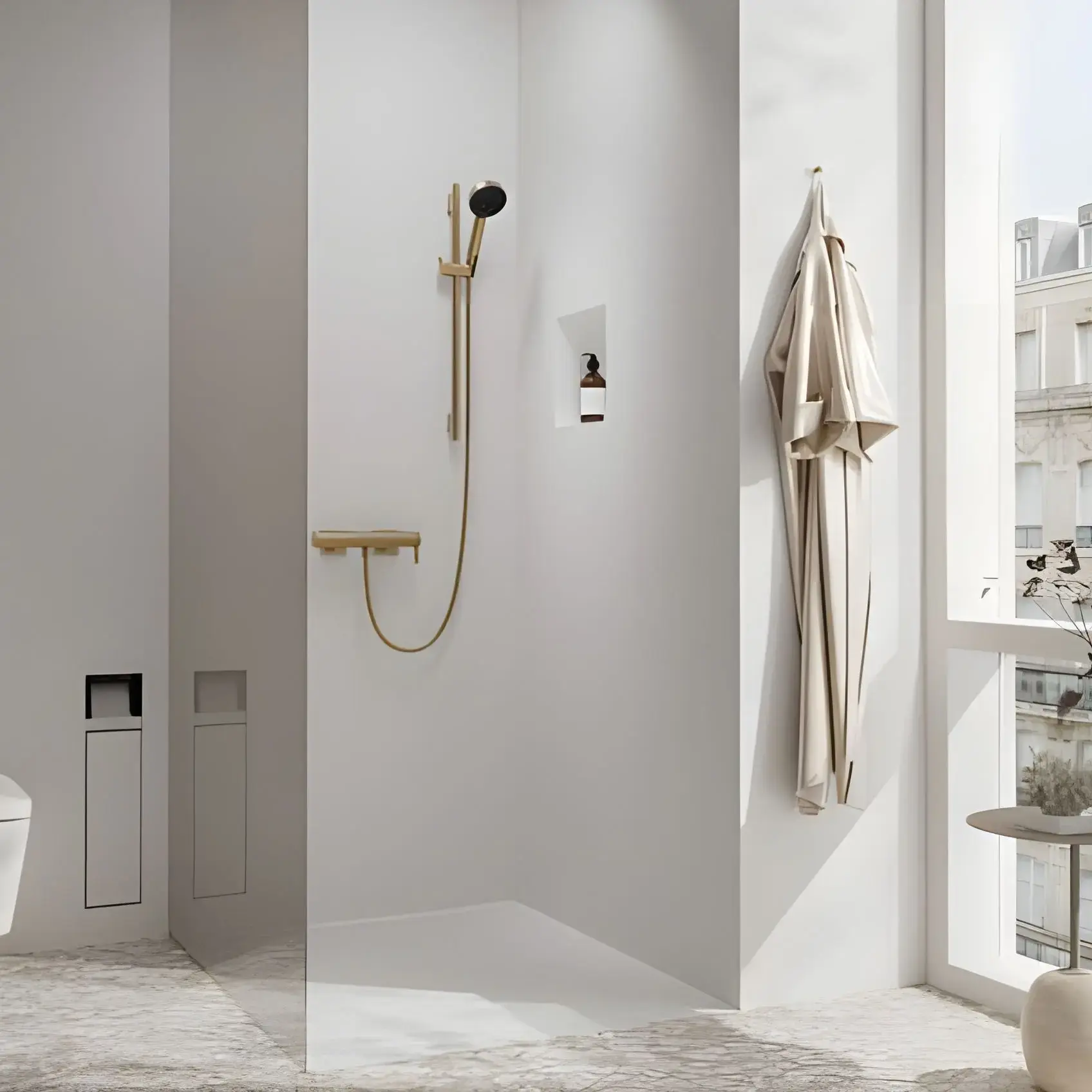 Змішувач для душу Tecturis E Hansgrohe 73620140 Brushed Bronze — бічний ракурс