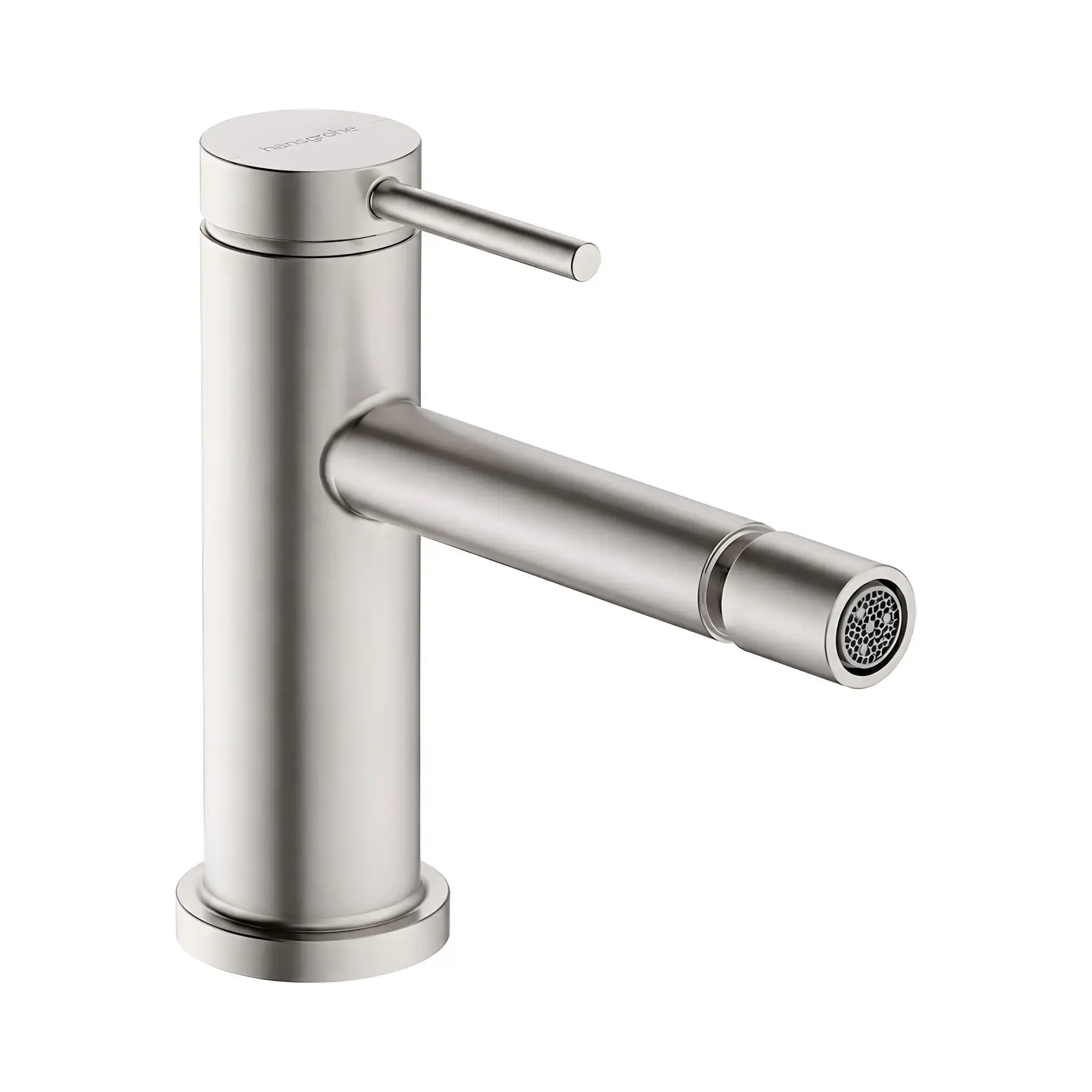Змішувач для біде Tecturis S Hansgrohe 73201800 Stainless Steel Optic — вид на білому тлі