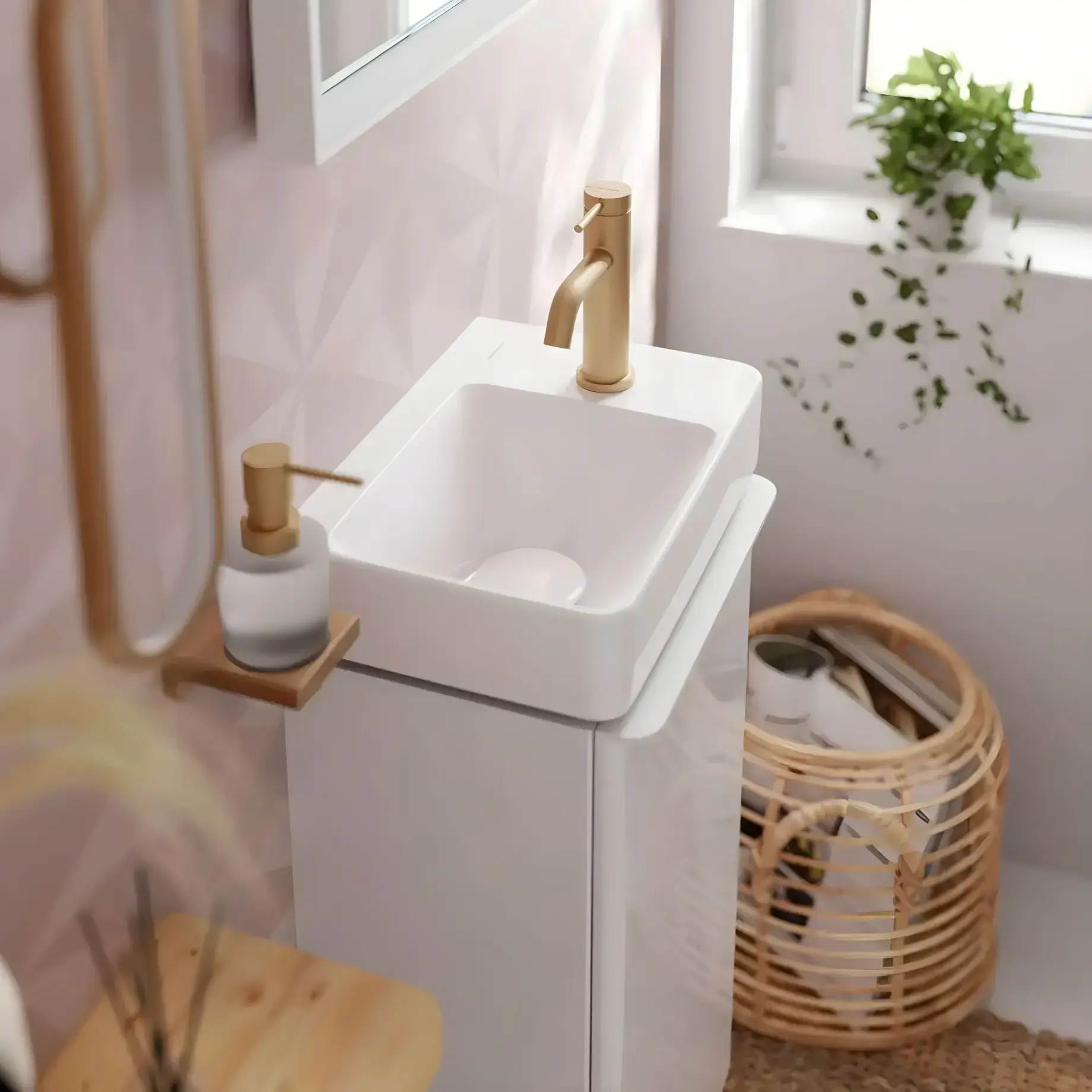 Змішувач для раковини Tecturis S Hansgrohe 73311140 Brushed Bronze — вид спереду