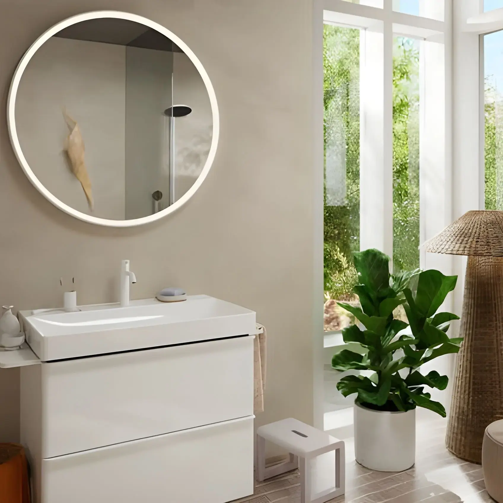Змішувач для раковини Tecturis S Hansgrohe 73314700 White Matt — бічний ракурс