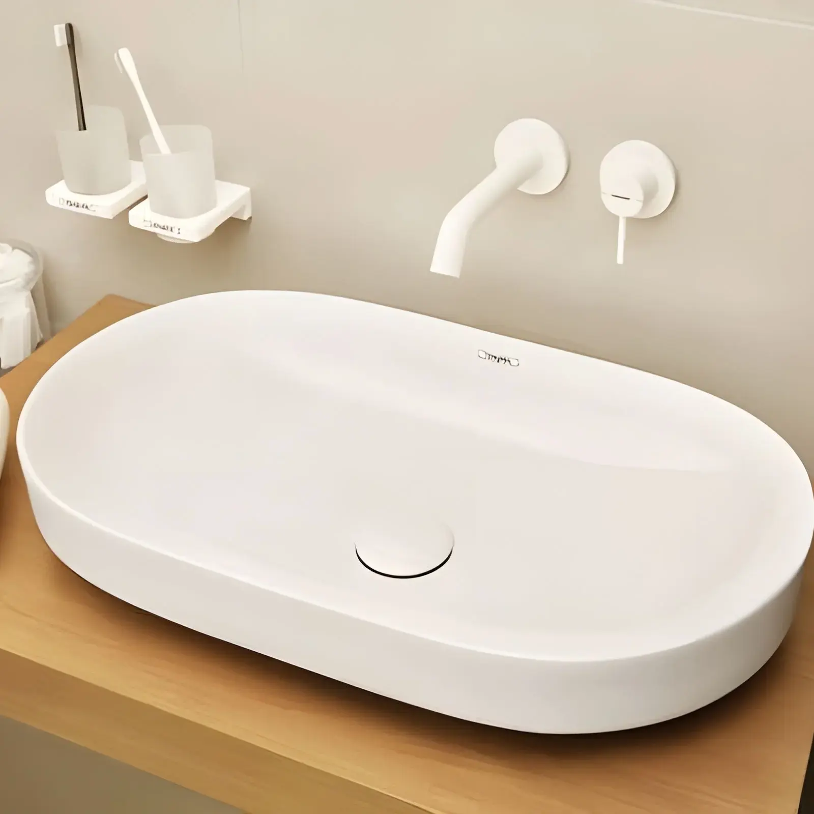 Змішувач для раковини Tecturis S Hansgrohe 73350700 White Matt — вид спереду