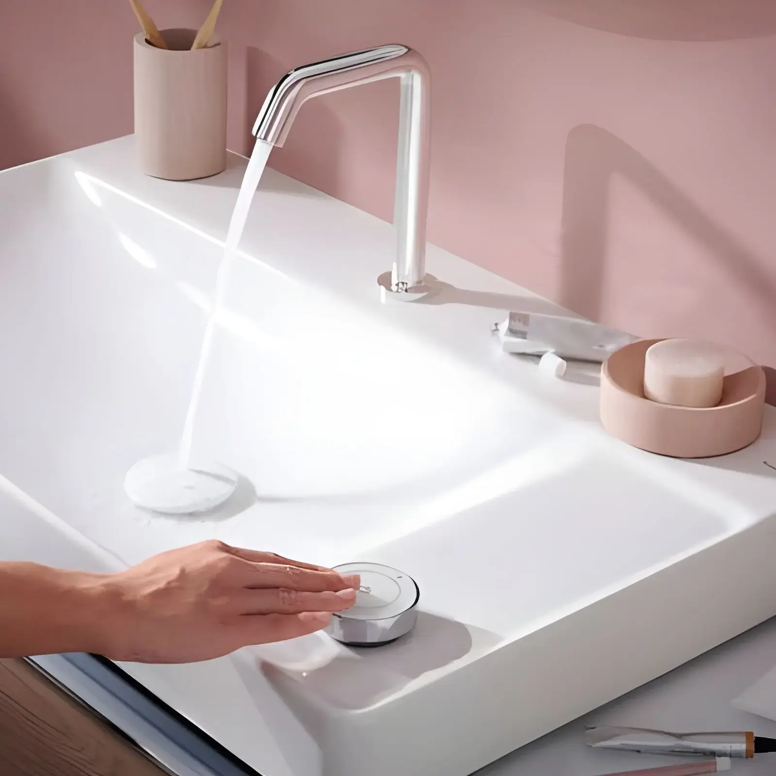 Змішувач для раковини Tecturis S Hansgrohe 73353000 Chrome — бічний ракурс