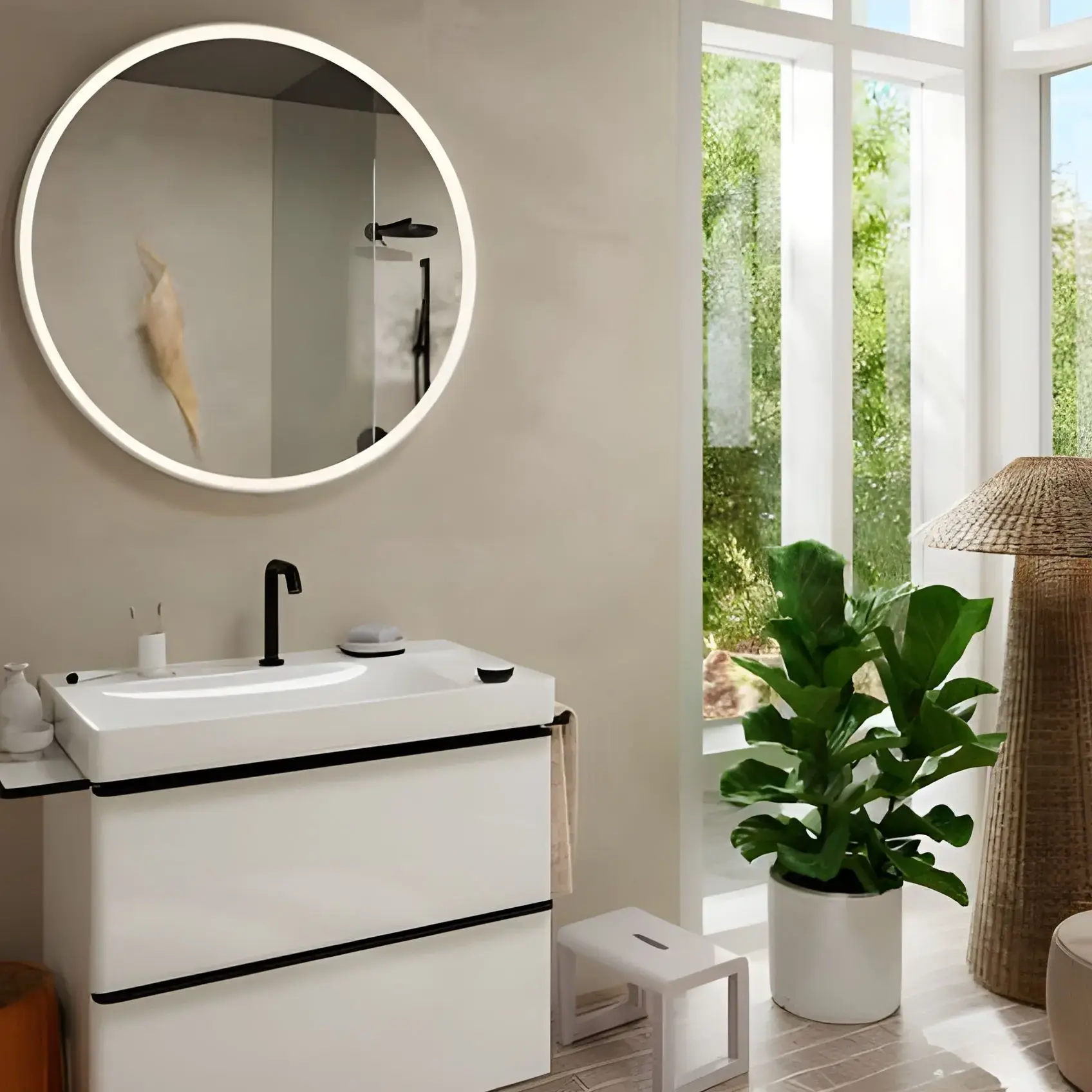 Змішувач для раковини Tecturis S Hansgrohe 73353670 Matt Black — вид спереду