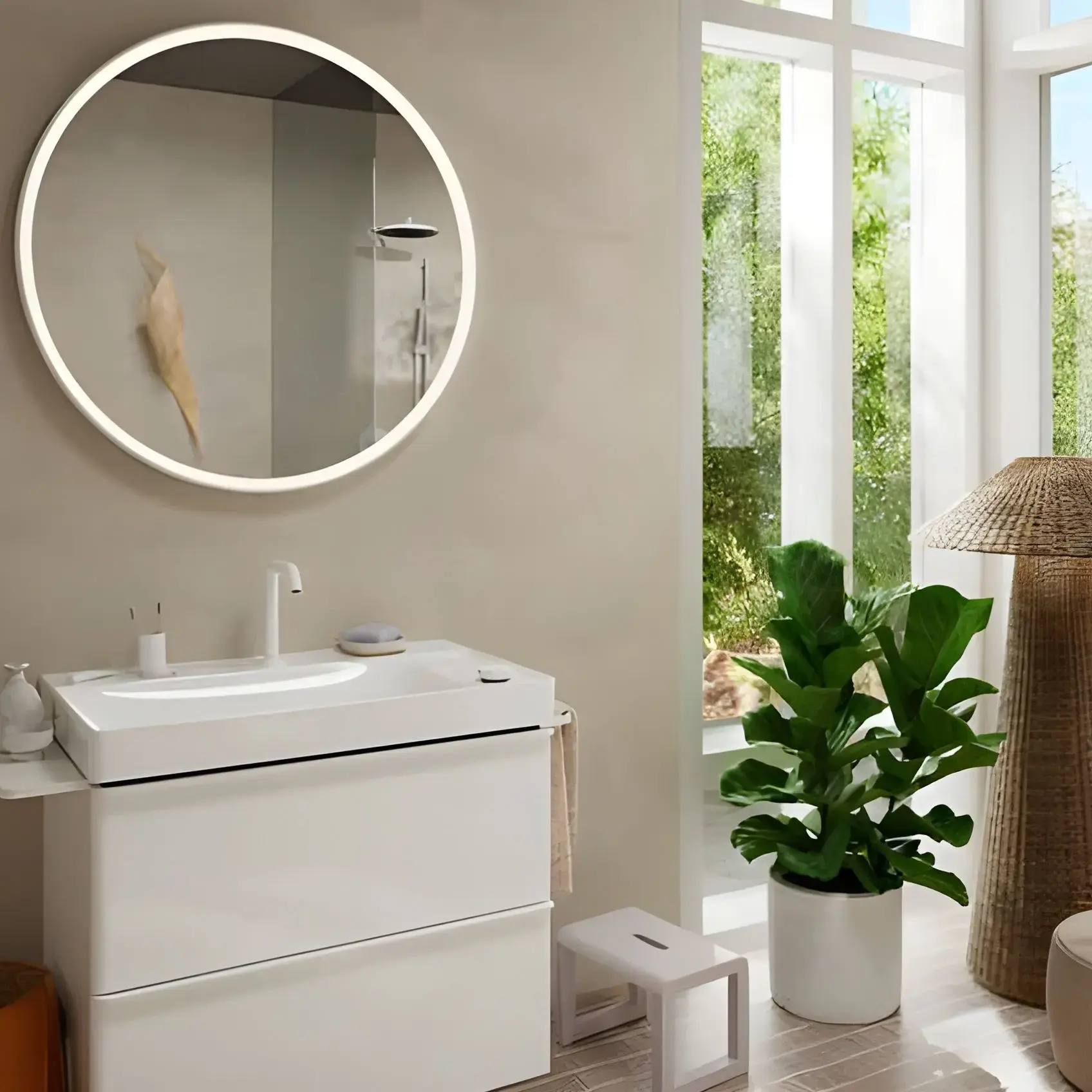 Змішувач для раковини Tecturis S Hansgrohe 73353700 White Matt — вид спереду