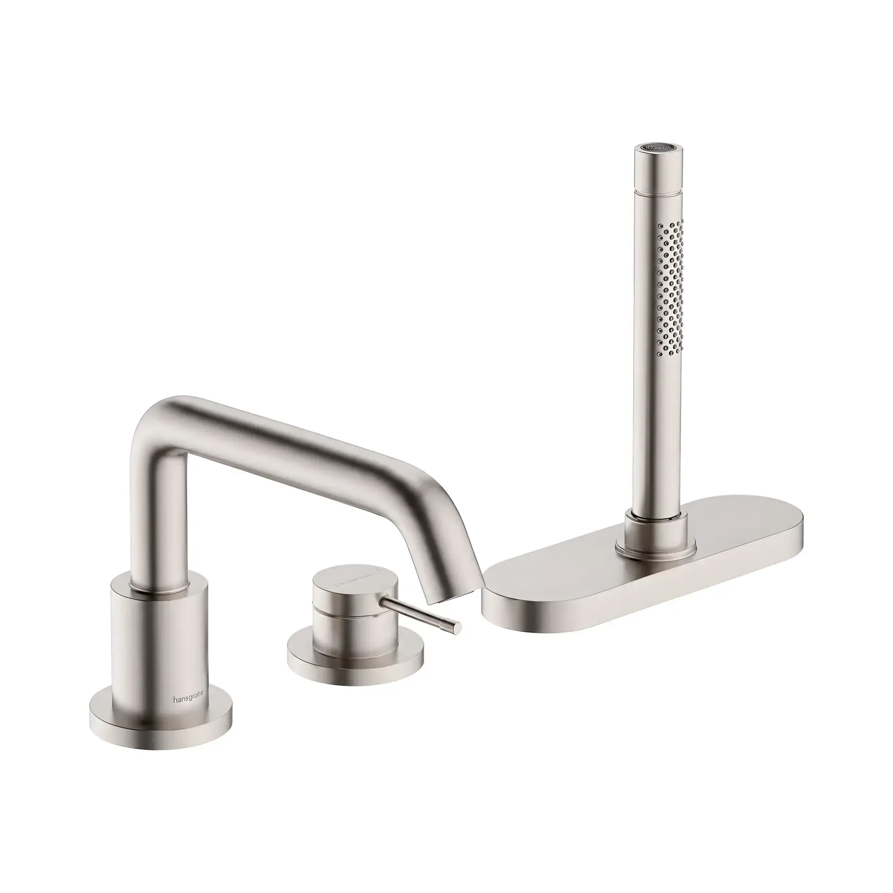 Змішувач для ванни Tecturis S Hansgrohe 73447800 Stainless Steel Optic — вид на білому тлі