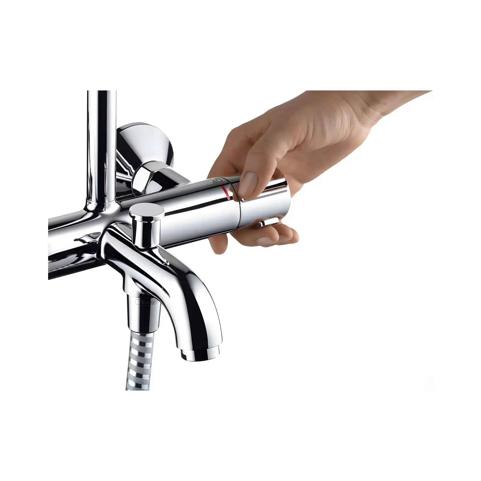 Душова система з термостатом Vernis Blend Hansgrohe 26079000 — ракурс 3/4