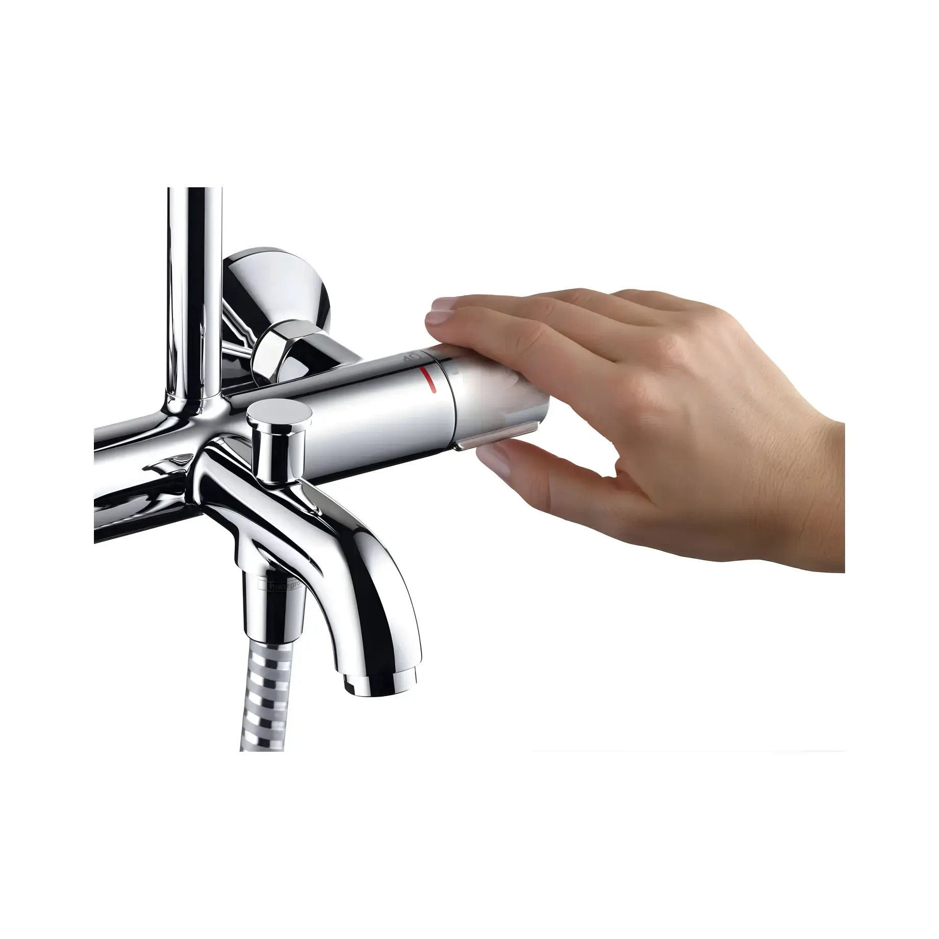 Душова система з термостатом Vernis Blend Hansgrohe 26079000 — деталь крупним планом
