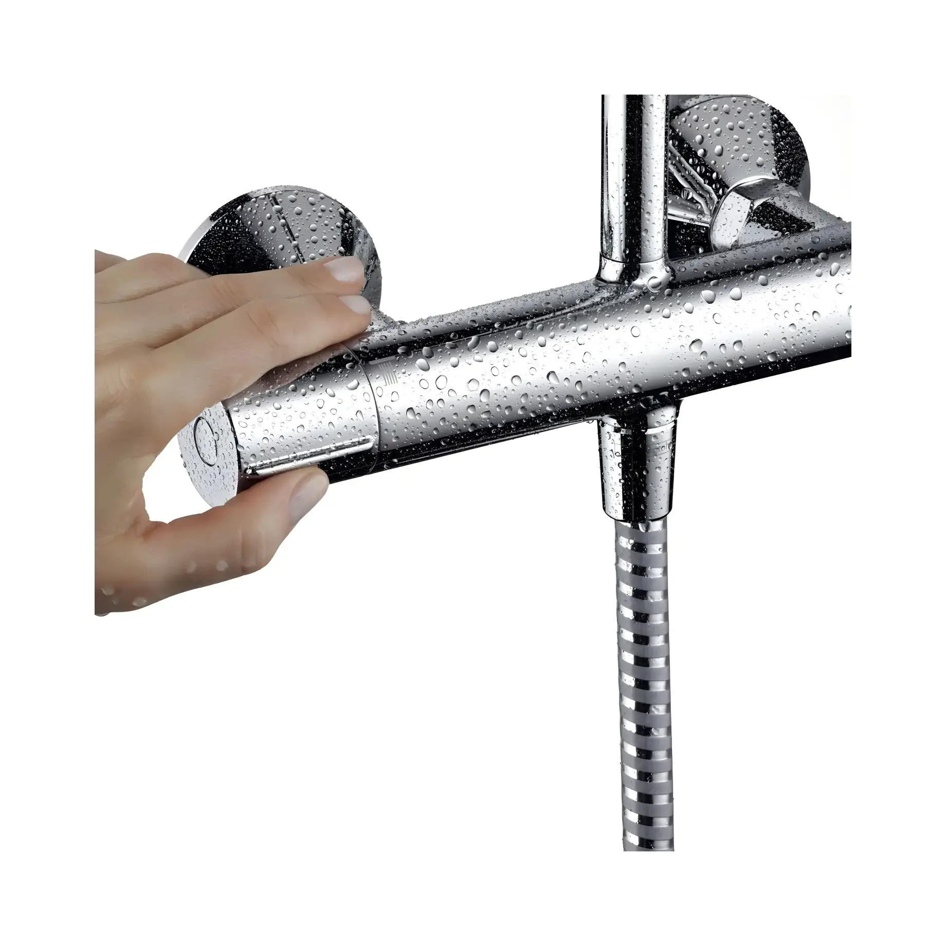 Душова система з термостатом Vernis Blend Hansgrohe 26089000 Chrome — вид згори